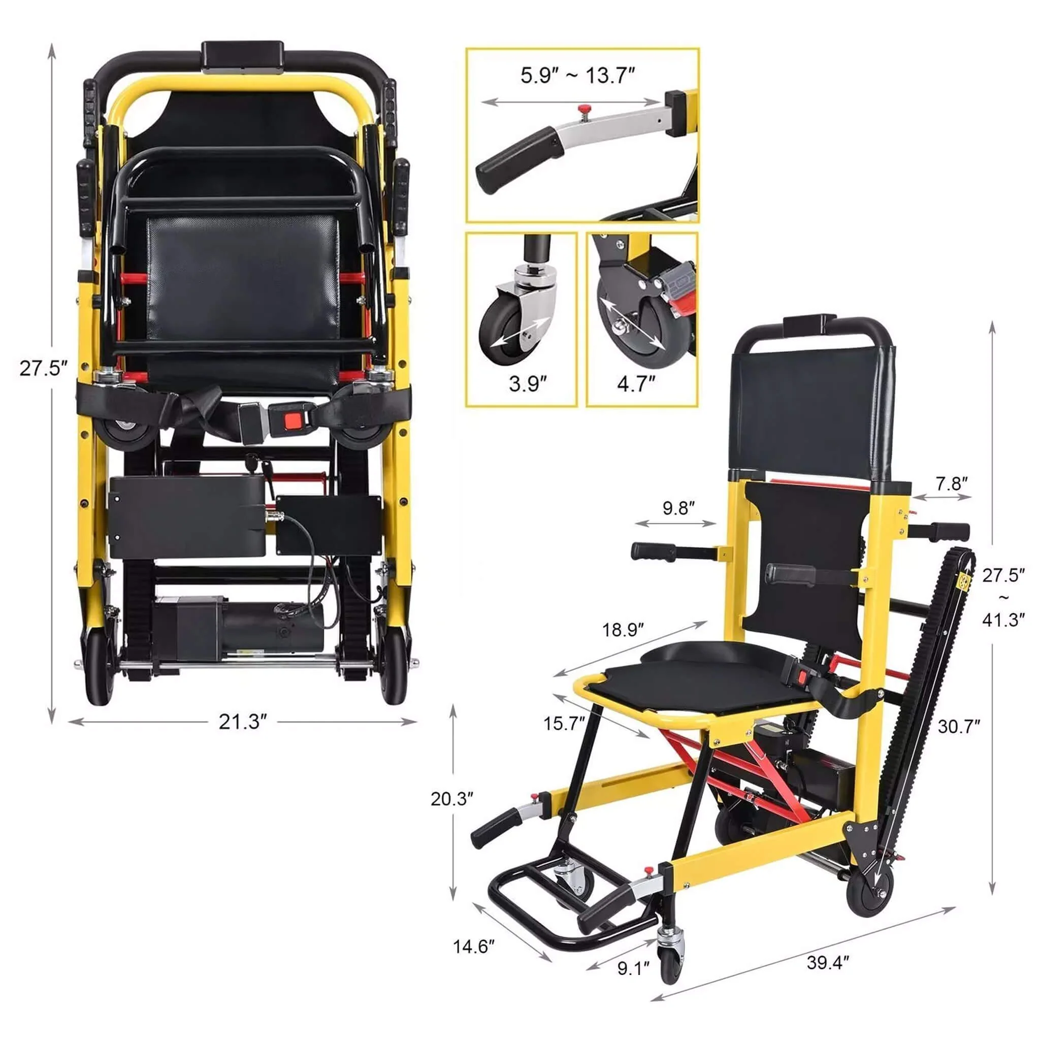 Motivo Heavy-Duty Electric Motorized Handicap Elderly EMS Home Stair Climbing Wheelchair Lift, 350LBS [FDA-Approved] (SAK54615) - Image 8