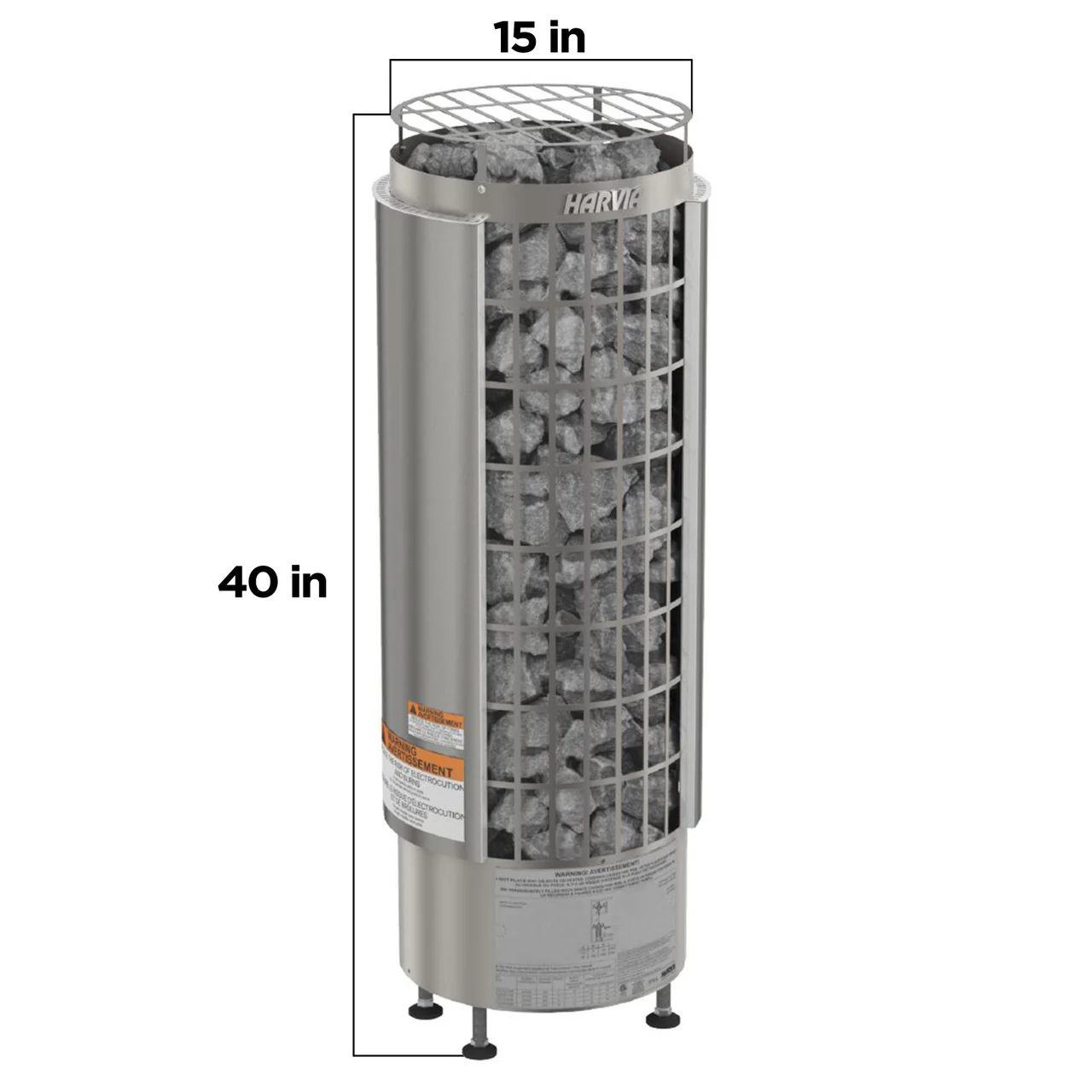 Harvia Cilindro UL Certified Electric Sauna Heater With Xenio CX45 Digital Control Panel & Sauna Stones [PC60/80/90/110E] (SAK86571) - Image 13