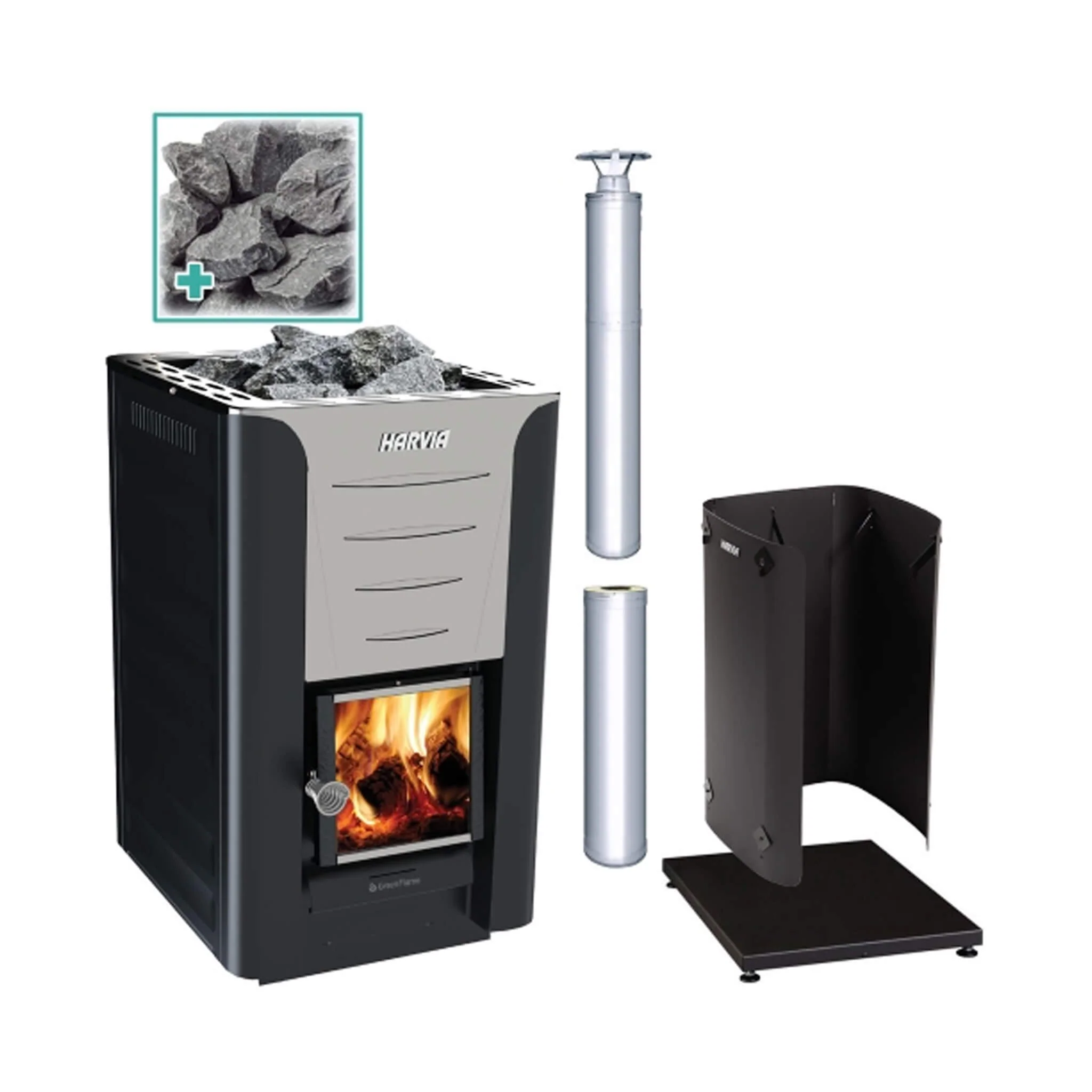 Harvia Pro 20 Premium Wood-Burning Sauna Heater Stove Package [PRO20-PKG] (SAK15748) - Image 9