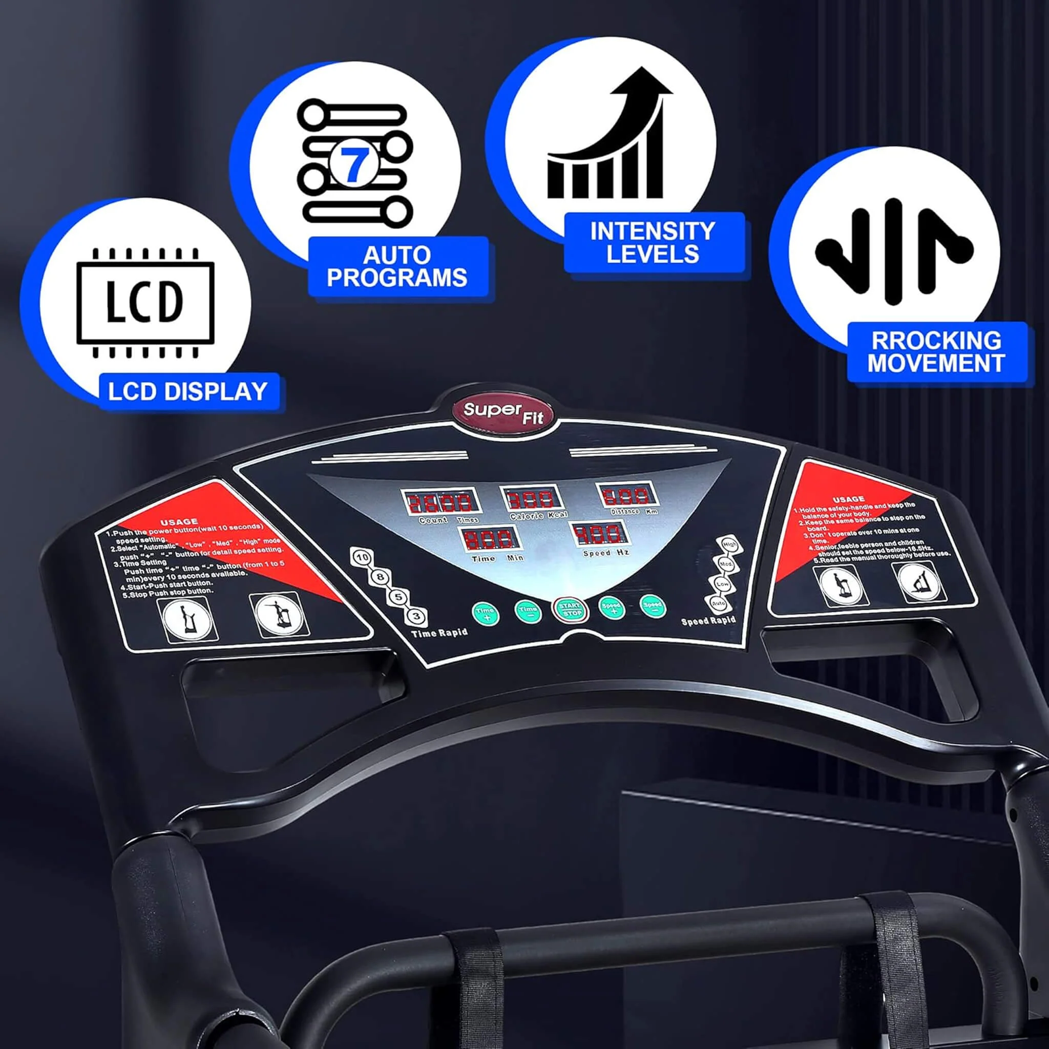 Rovix Heavy-Duty 400LBS Whole Body Vibration Plate Workout Machine (SAK57390) - Image 3