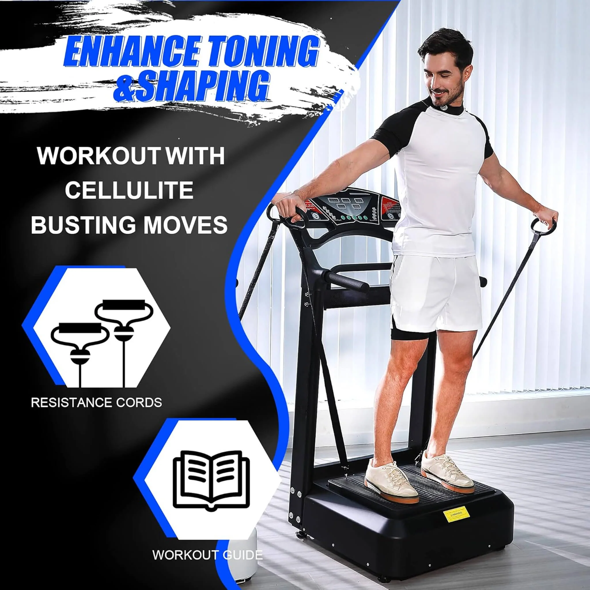 Rovix Heavy-Duty 400LBS Whole Body Vibration Plate Workout Machine (SAK57390) - Image 4