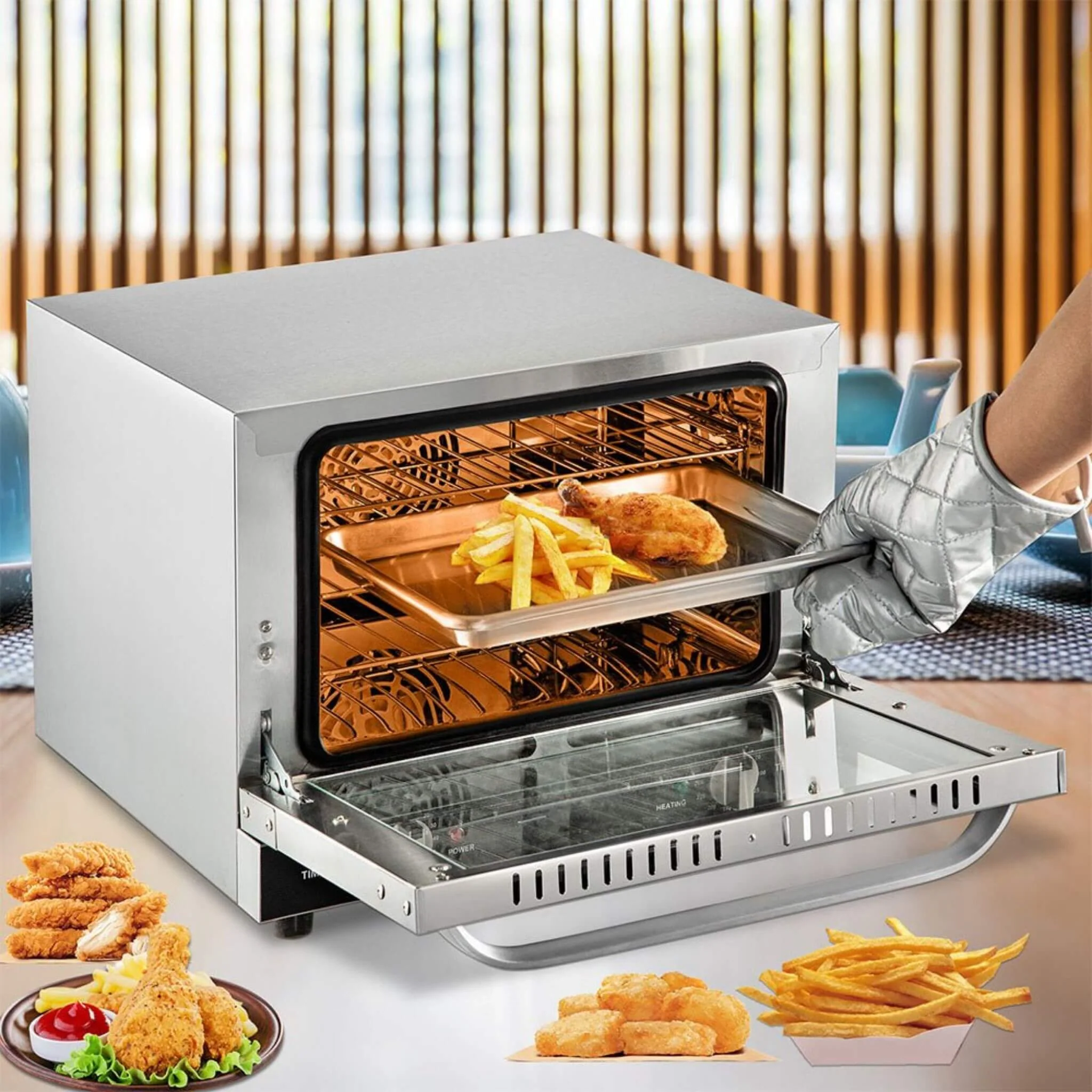 Heavy-Duty Commercial Stainless Steel Countertop Convection Toaster Oven (SAK51683) - Image 13