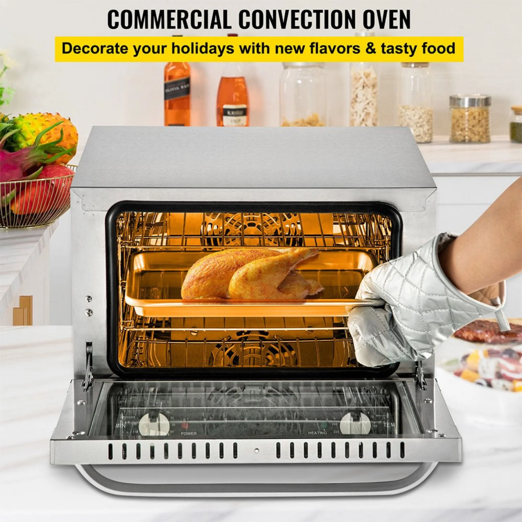 Heavy-Duty Commercial Stainless Steel Countertop Convection Toaster Oven (SAK51683) - Image 4