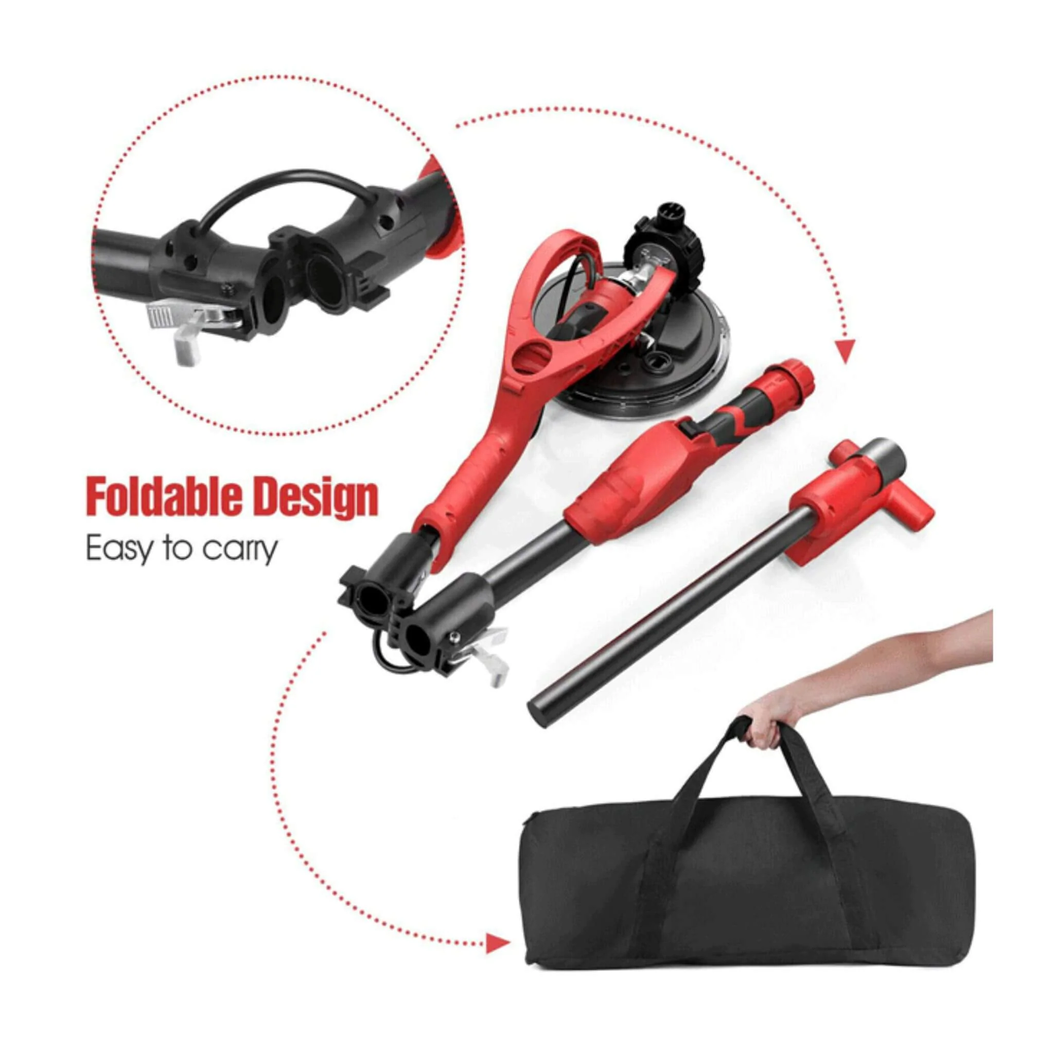 Heavy-Duty 710W Drywall Ceiling Pole Sander Vacuum Tool (SAK93935) - Image 6
