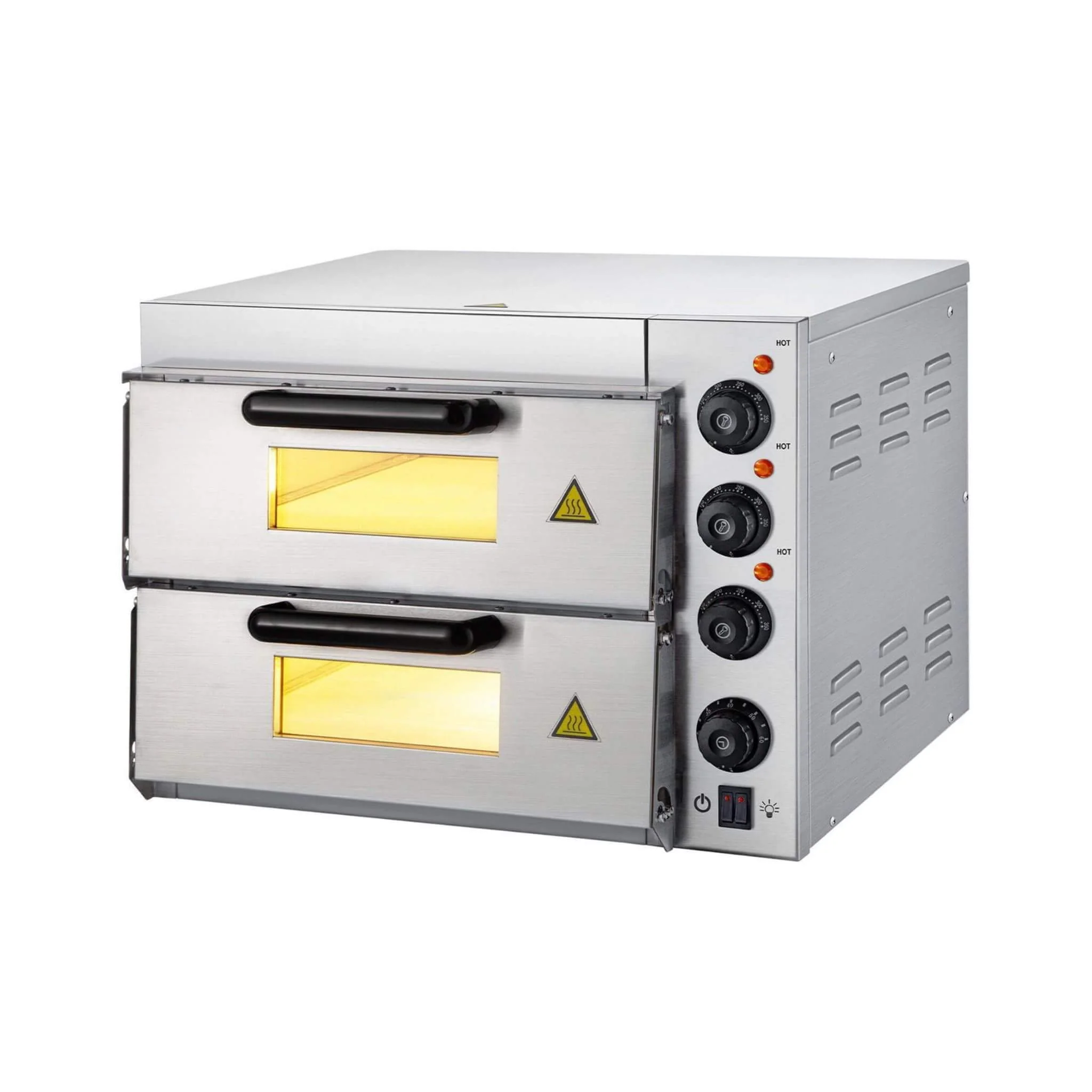 Heavy-Duty Electric 2000W Indoor Commercial Countertop Double Deck Pizza Oven (SAK36147) - Image 5