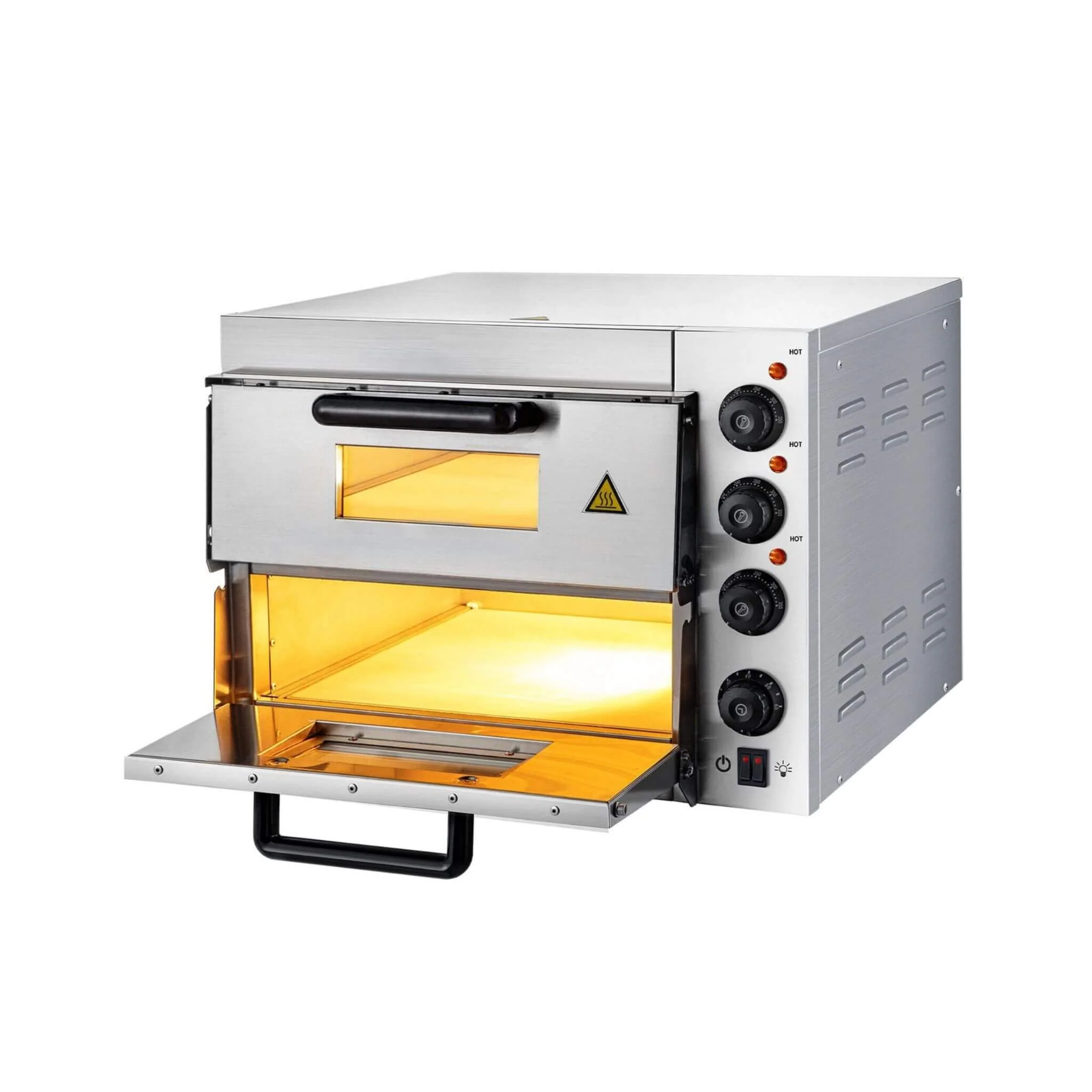 Heavy-Duty Electric 2000W Indoor Commercial Countertop Double Deck Pizza Oven (SAK36147) - Image 8