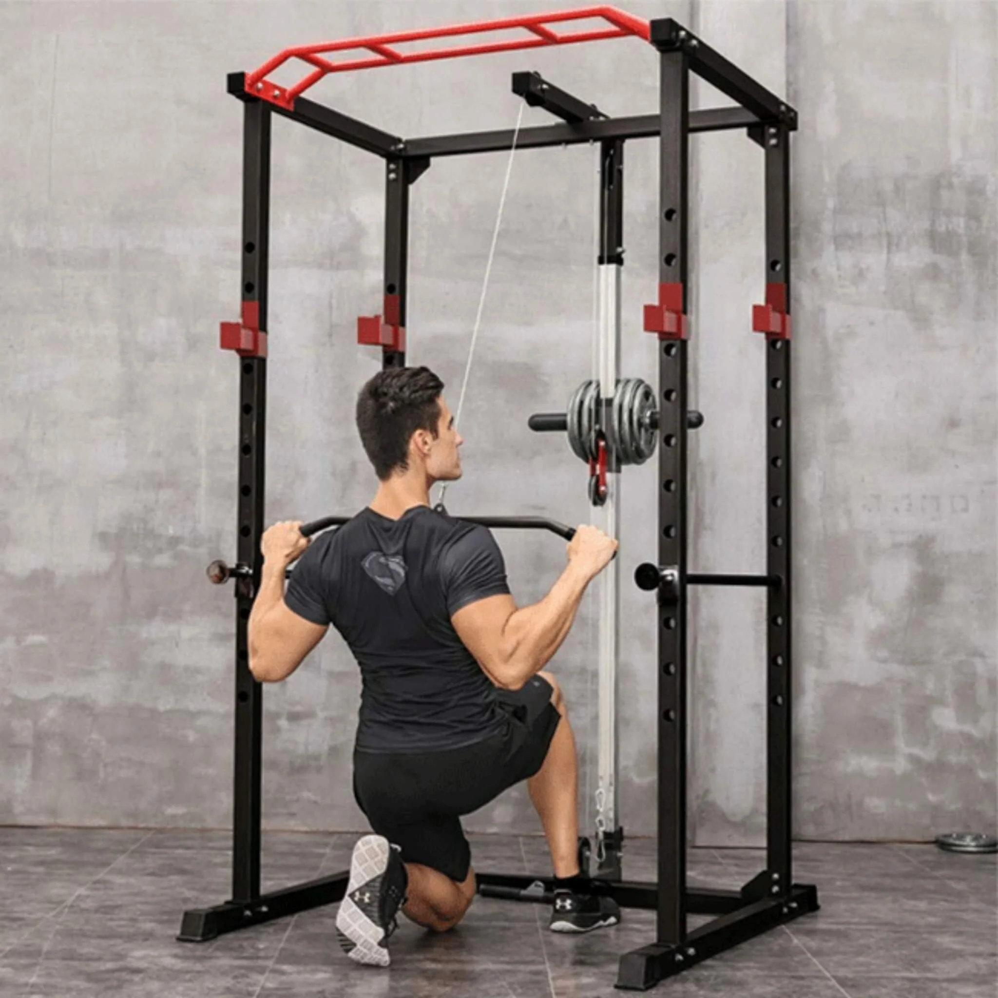 Rovix Heavy-Duty 1000LBS Professional Multi-Function Adjustable Power Cage Rack (SAK98149) - Image 8