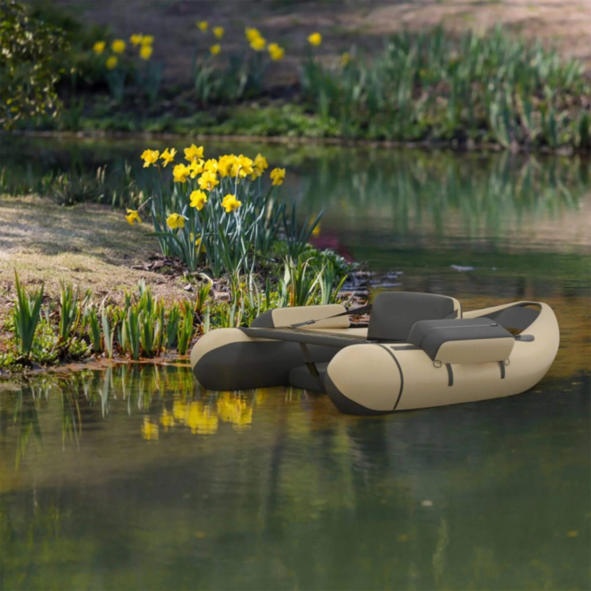 Inflatable Fishing Float Tube Boat With Pump & Fish Measure Ruler, 4.5FT (SAK36425) - Image 11