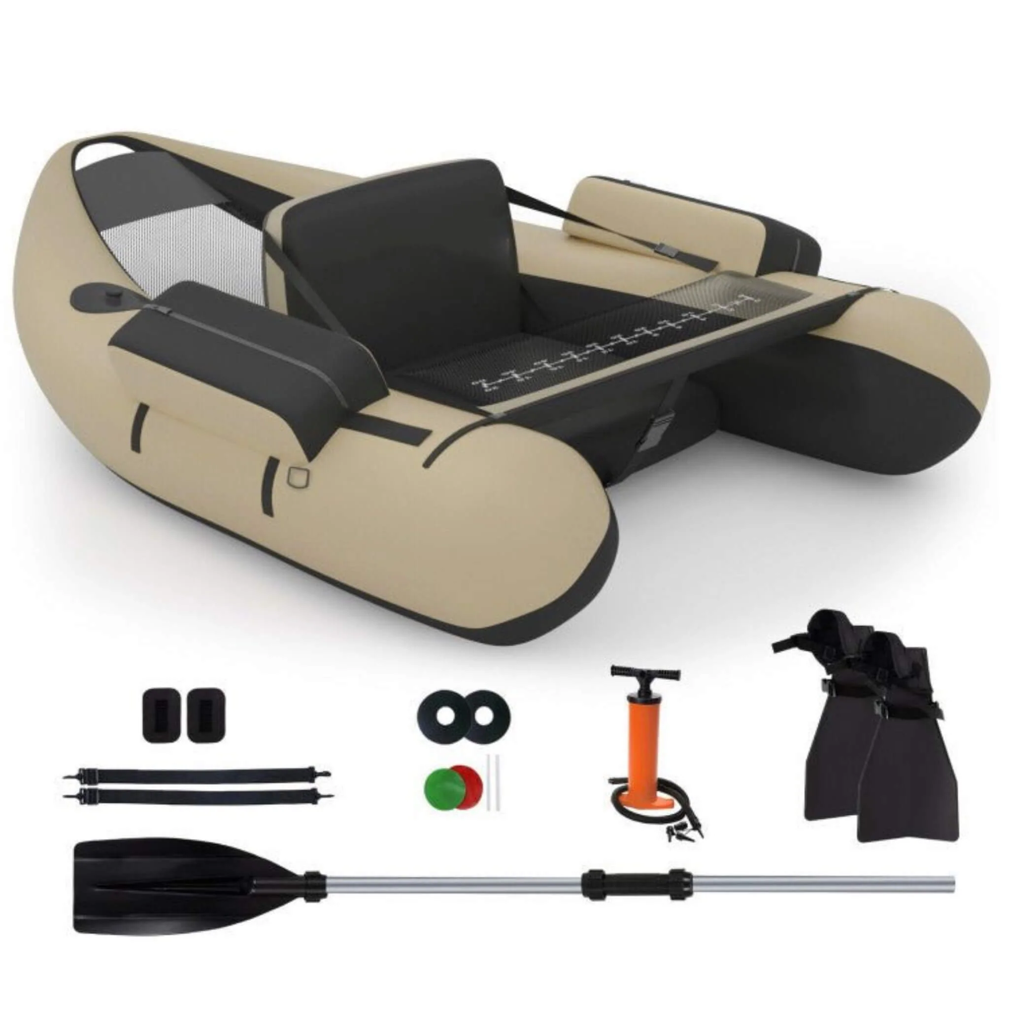 Inflatable Fishing Float Tube Boat With Pump & Fish Measure Ruler, 4.5FT (SAK36425) - Image 12