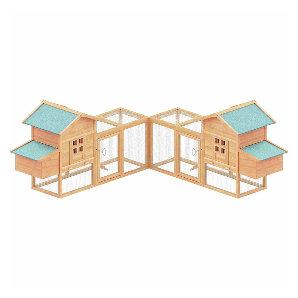 Large 160-Inch Wooden Backyard Hen Chicken Coop Enclosure W/ Nest Box & Run (SAK96451) - Image 5