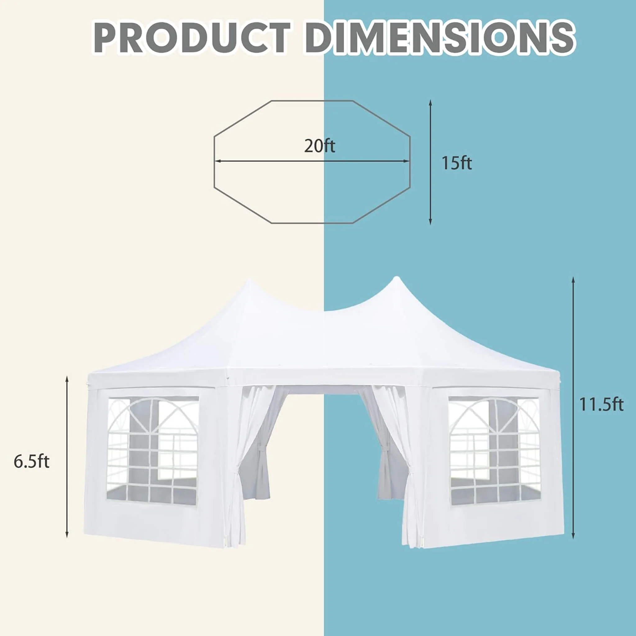 Large Heavy-Duty Customizable Party Tent With Sidewalls And Windows (SAK72615) - Image 7