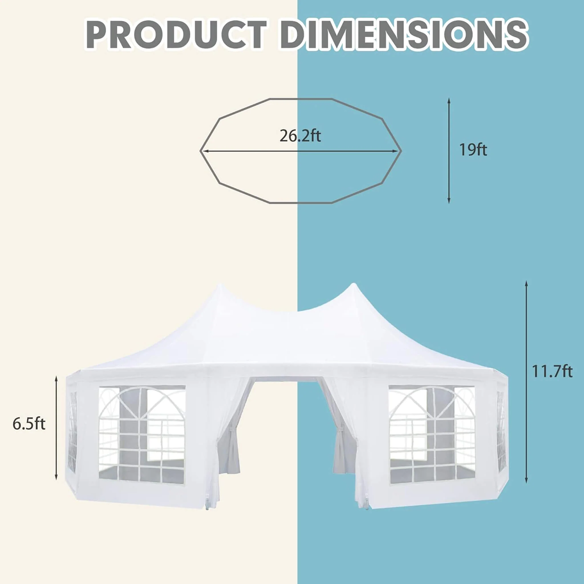 Large Heavy-Duty Customizable Party Tent With Sidewalls And Windows (SAK72615) - Image 8