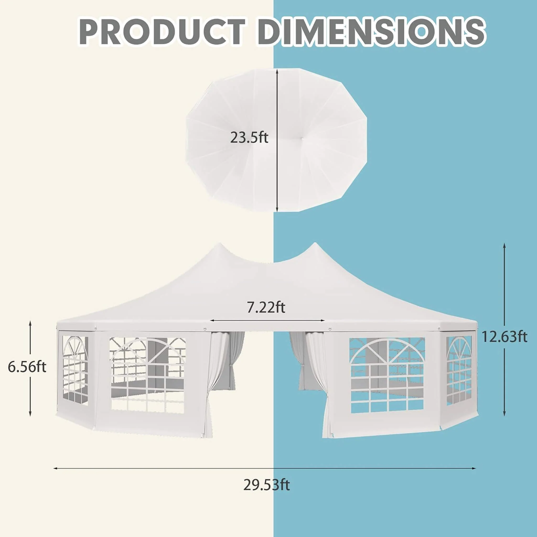 Large Heavy-Duty Customizable Party Tent With Sidewalls And Windows (SAK72615) - Image 9