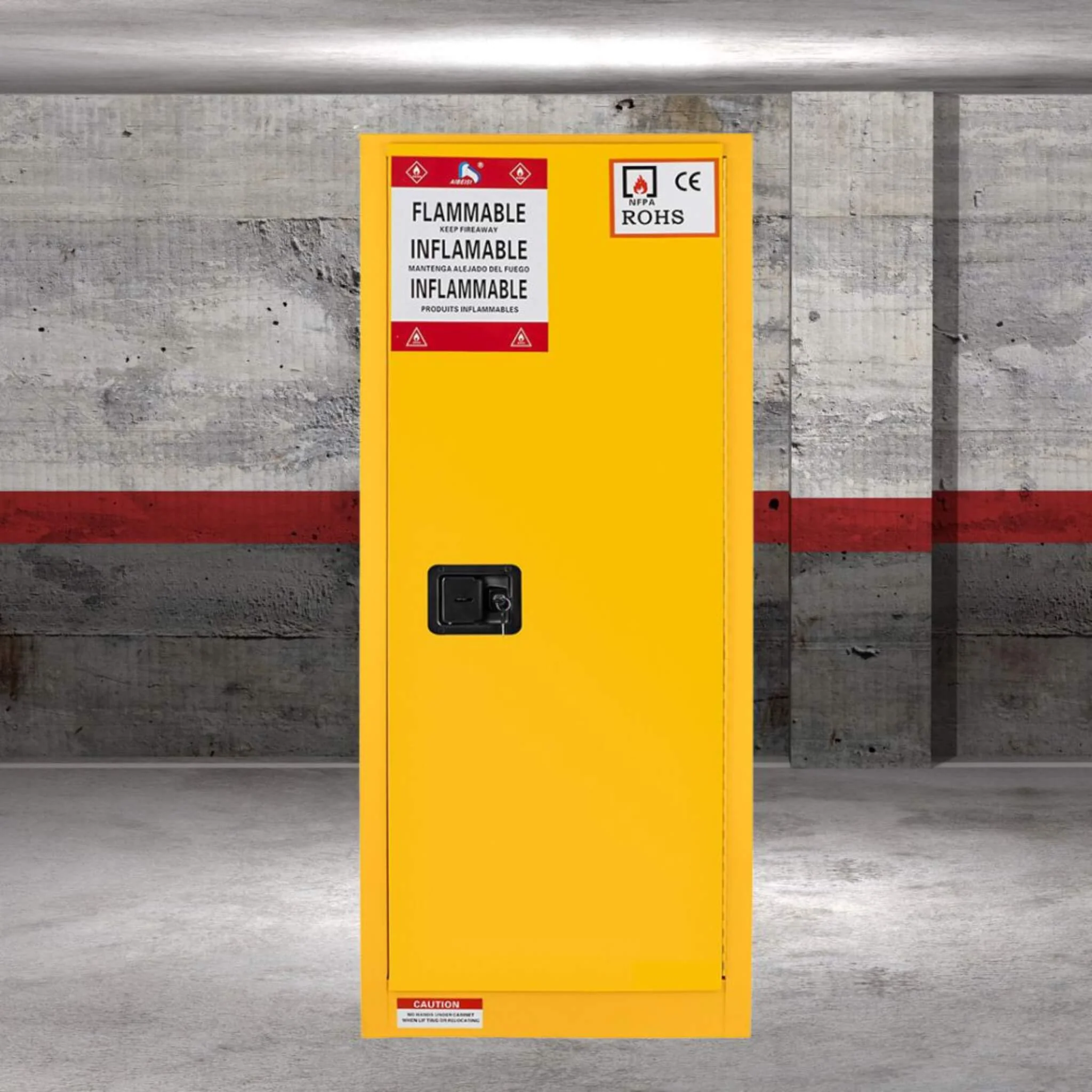 Large Yellow 35-Inch Heavy-Duty Flammable Welded Fireproof Storage Cabinet (SAK52837) - Image 14
