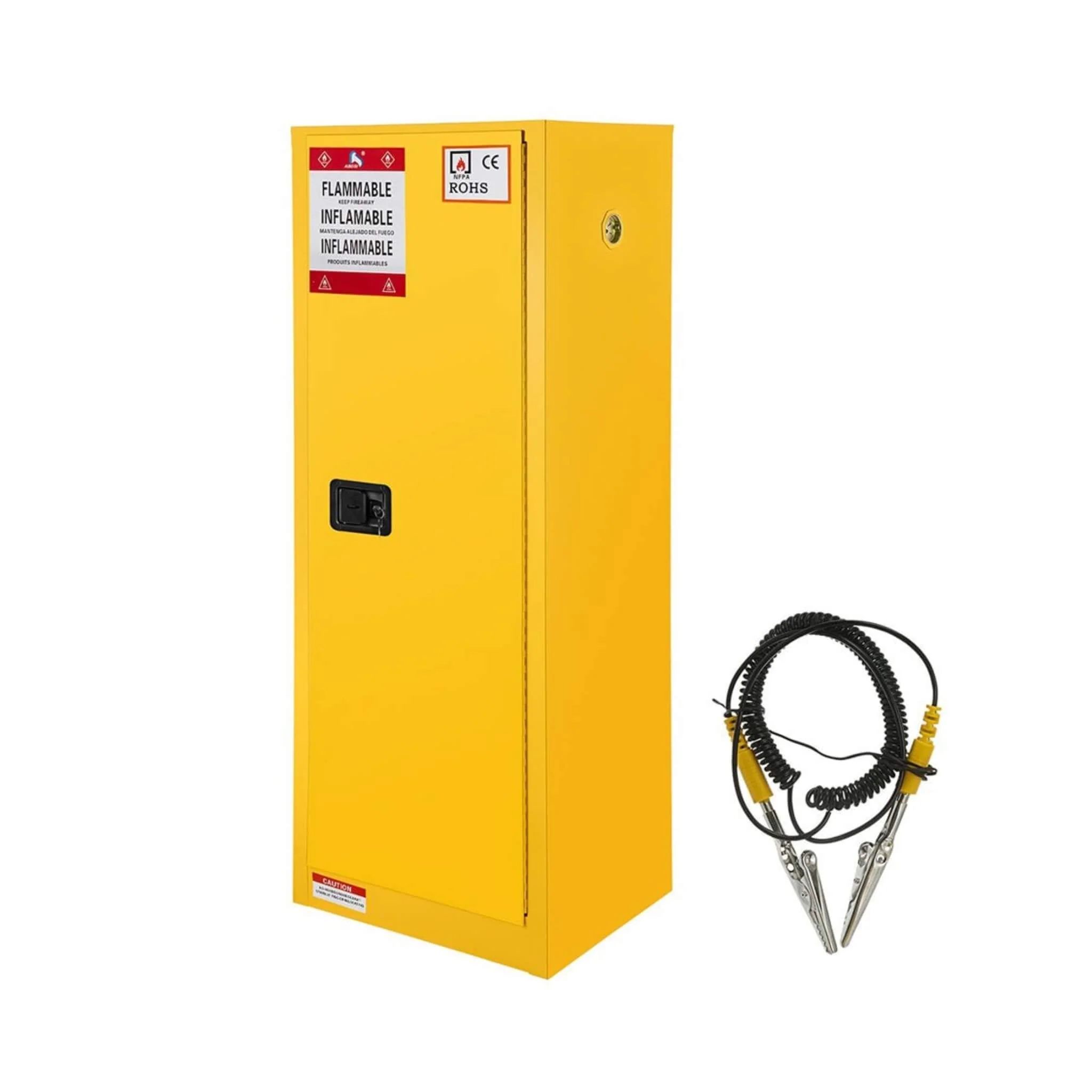 Large Yellow 35-Inch Heavy-Duty Flammable Welded Fireproof Storage Cabinet (SAK52837) - Image 3