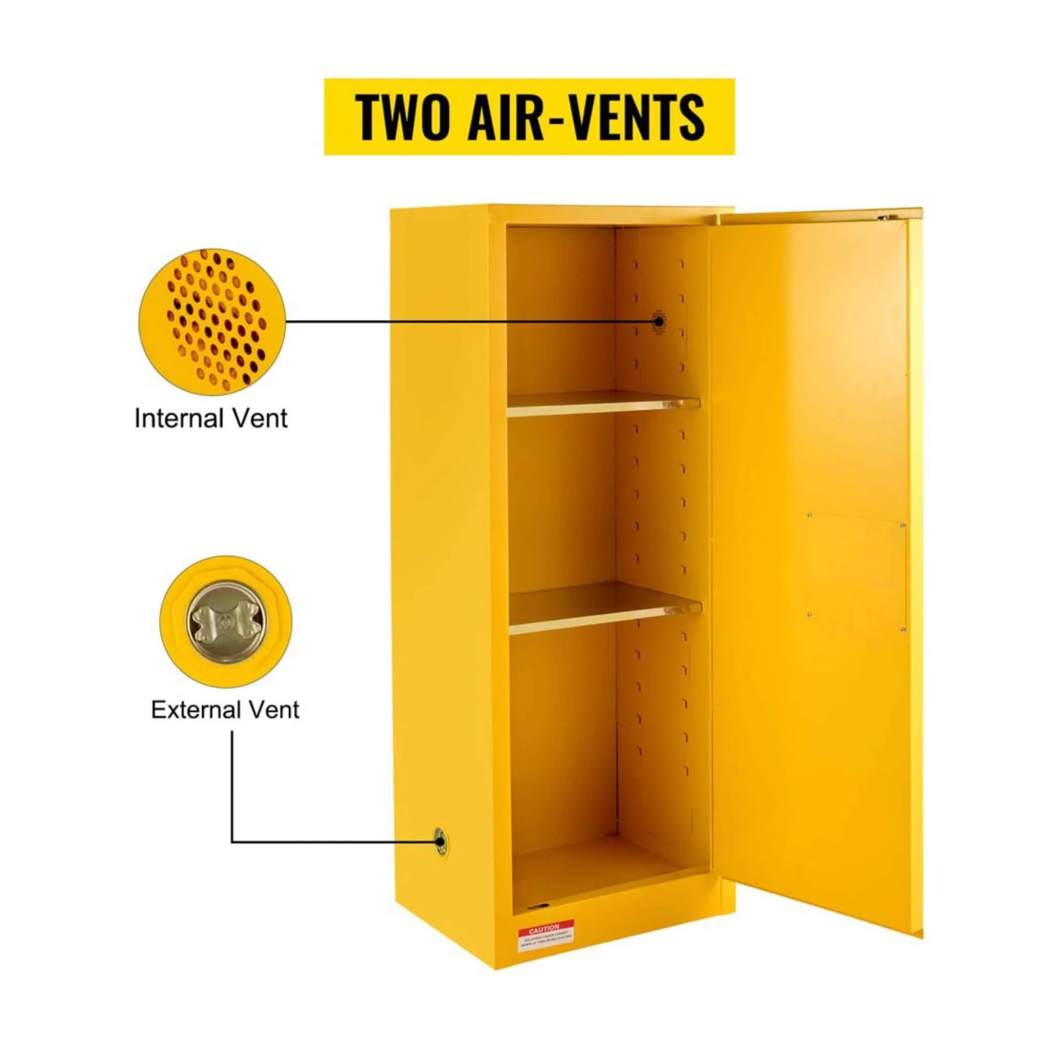 Large Yellow 35-Inch Heavy-Duty Flammable Welded Fireproof Storage Cabinet (SAK52837) - Image 7