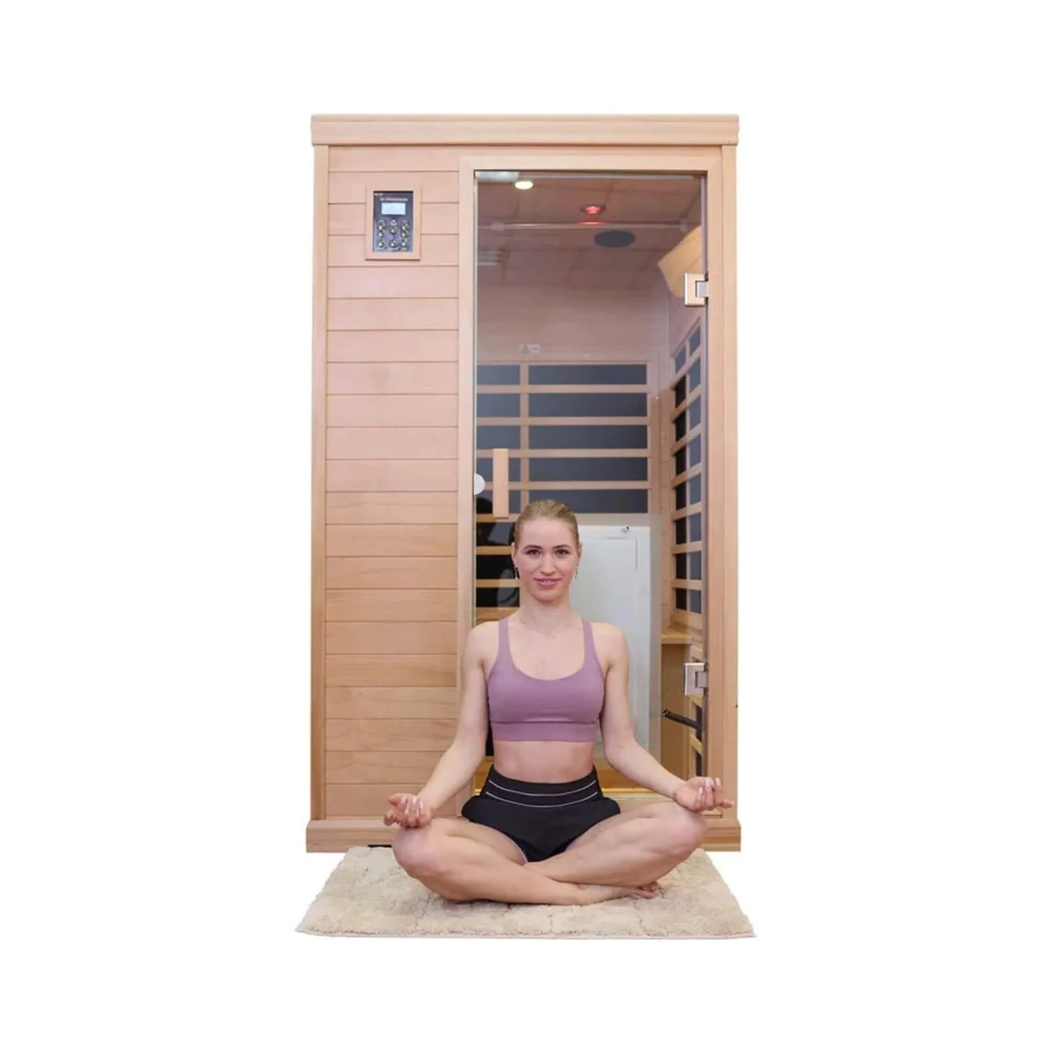 Thermora Ivara Luxury 2-Person Hemlock Wood FAR Infrared Sauna Room W/ Glass Door, 1750W (SAK81525) - Image 10