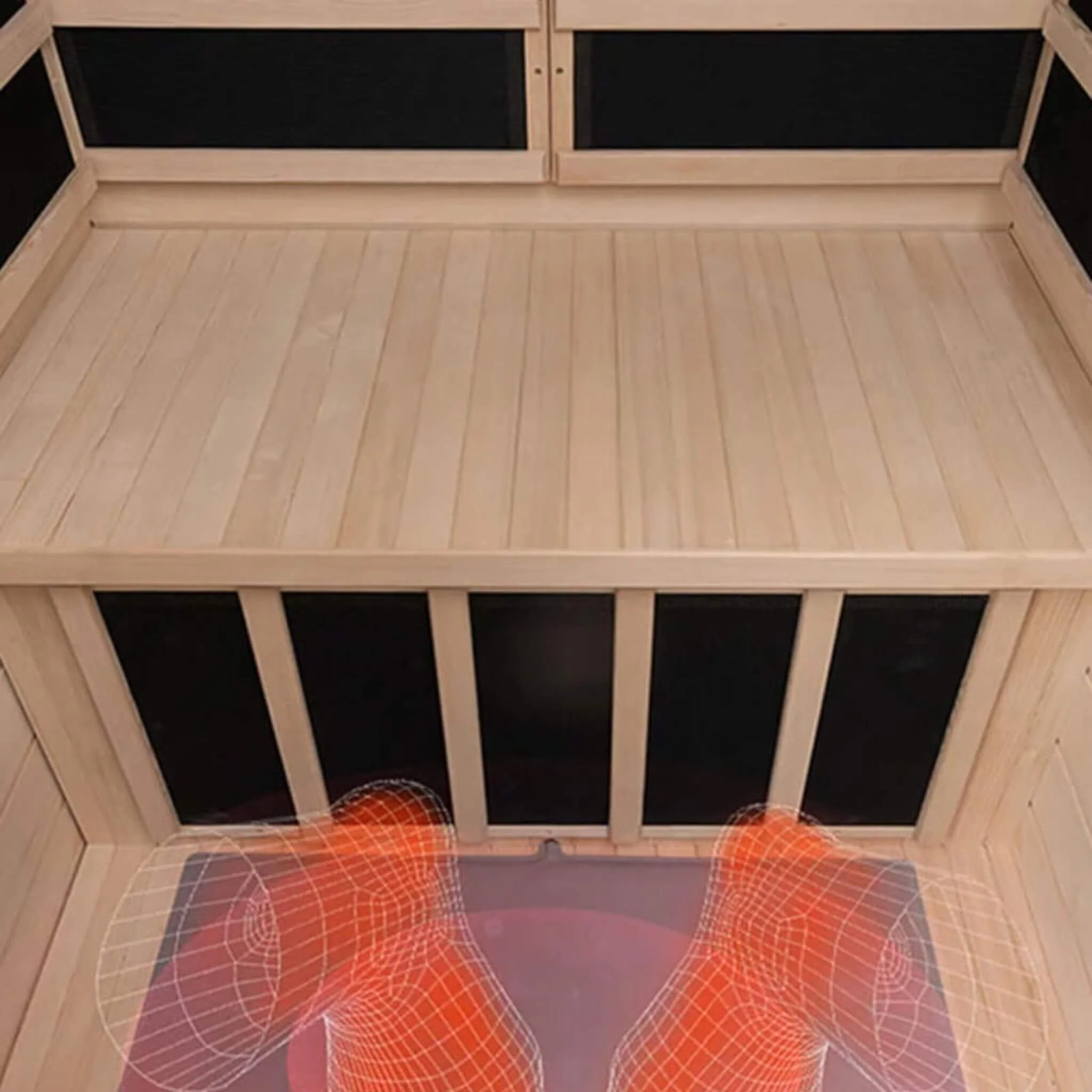 Thermora Ivara Luxury 2-Person Hemlock Wood FAR Infrared Sauna Room W/ Glass Door, 1750W (SAK81525) - Image 15