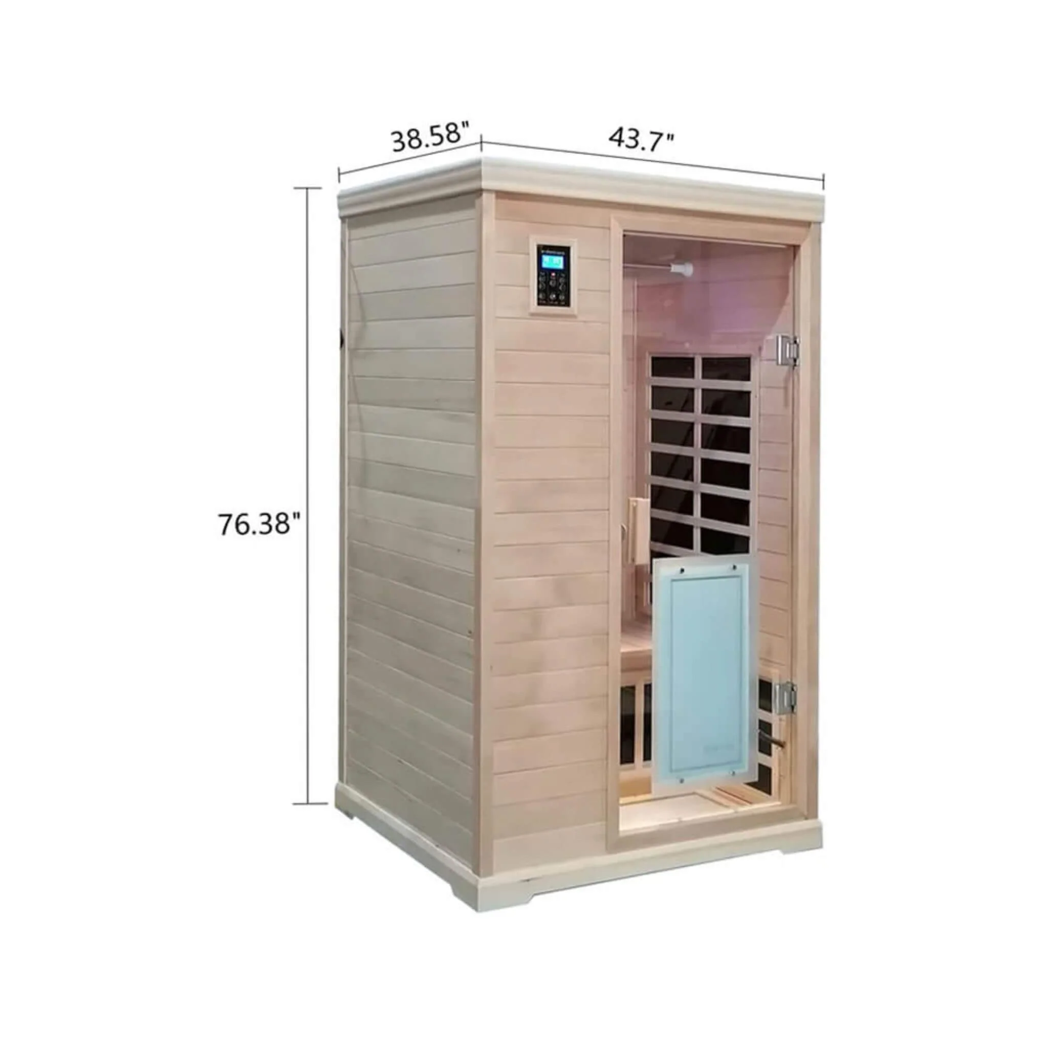 Thermora Ivara Luxury 2-Person Hemlock Wood FAR Infrared Sauna Room W/ Glass Door, 1750W (SAK81525) - Image 18