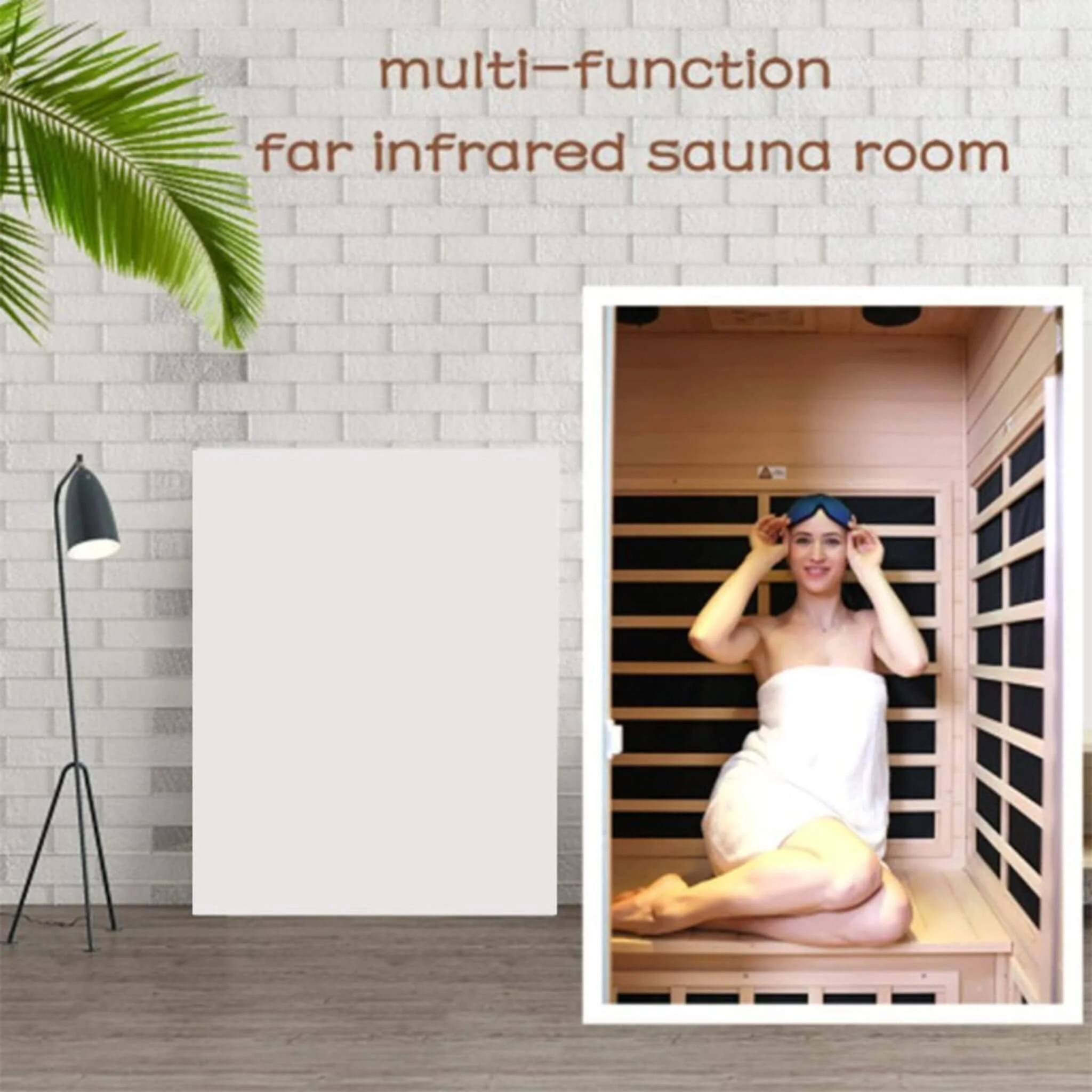 Thermora Ivara Luxury 2-Person Hemlock Wood FAR Infrared Sauna Room W/ Glass Door, 1750W (SAK81525) - Image 6