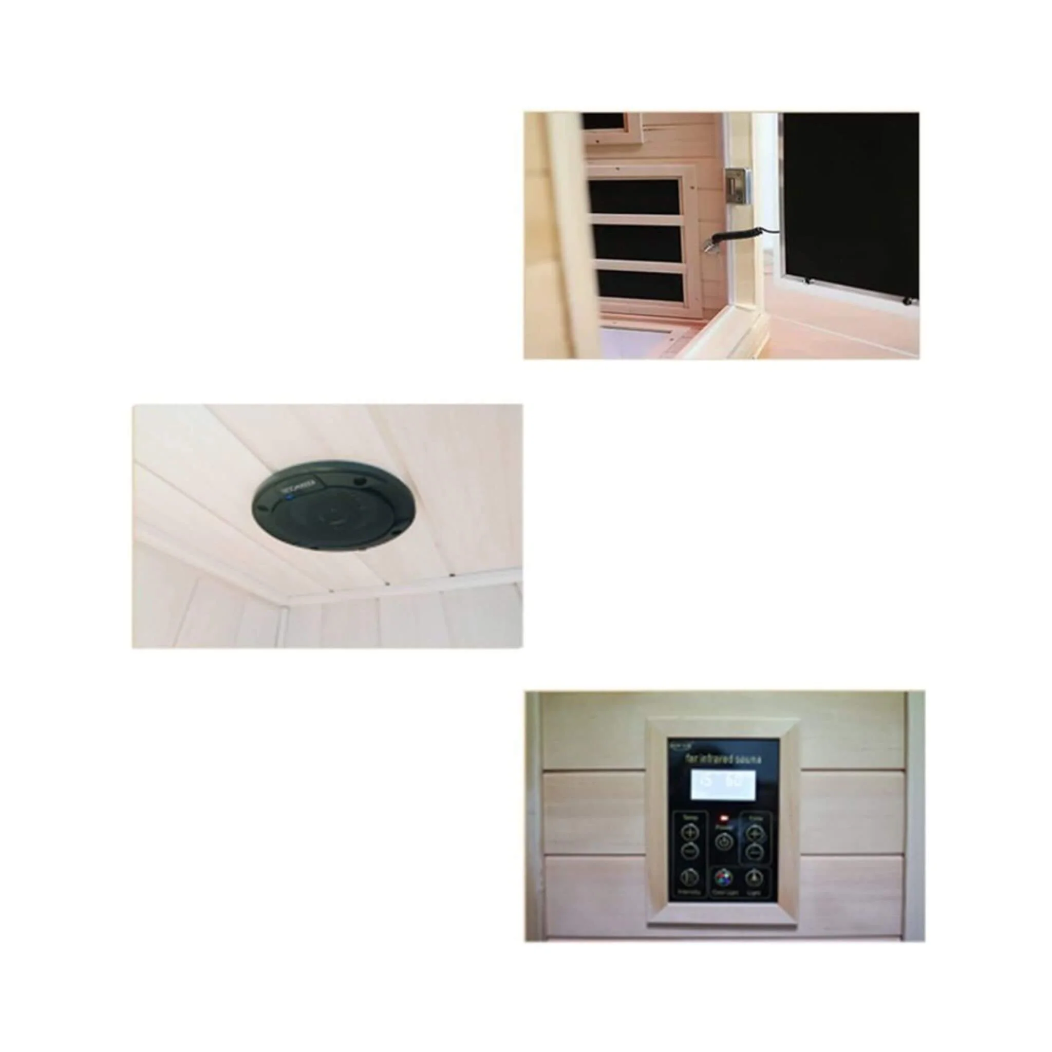 Thermora Ivara Luxury 2-Person Hemlock Wood FAR Infrared Sauna Room W/ Glass Door, 1750W (SAK81525) - Image 8