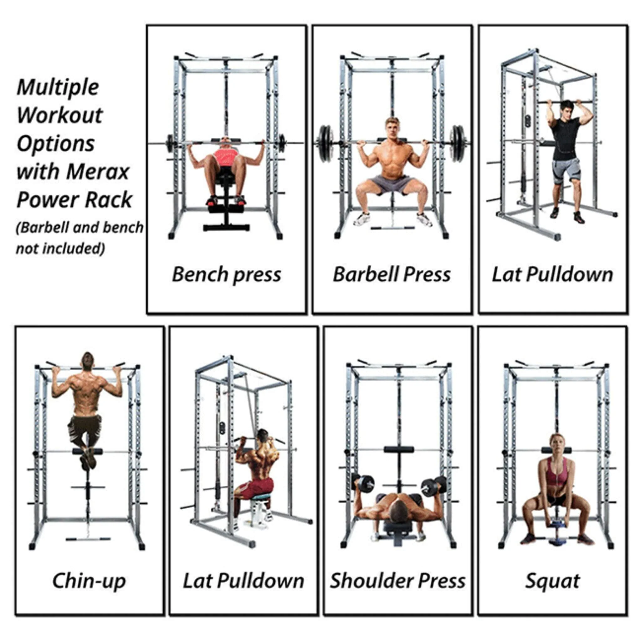 Merax Multi-Functional Olympic Power Squat Rack Cage For Home & Gym (SAK98719) - Image 4