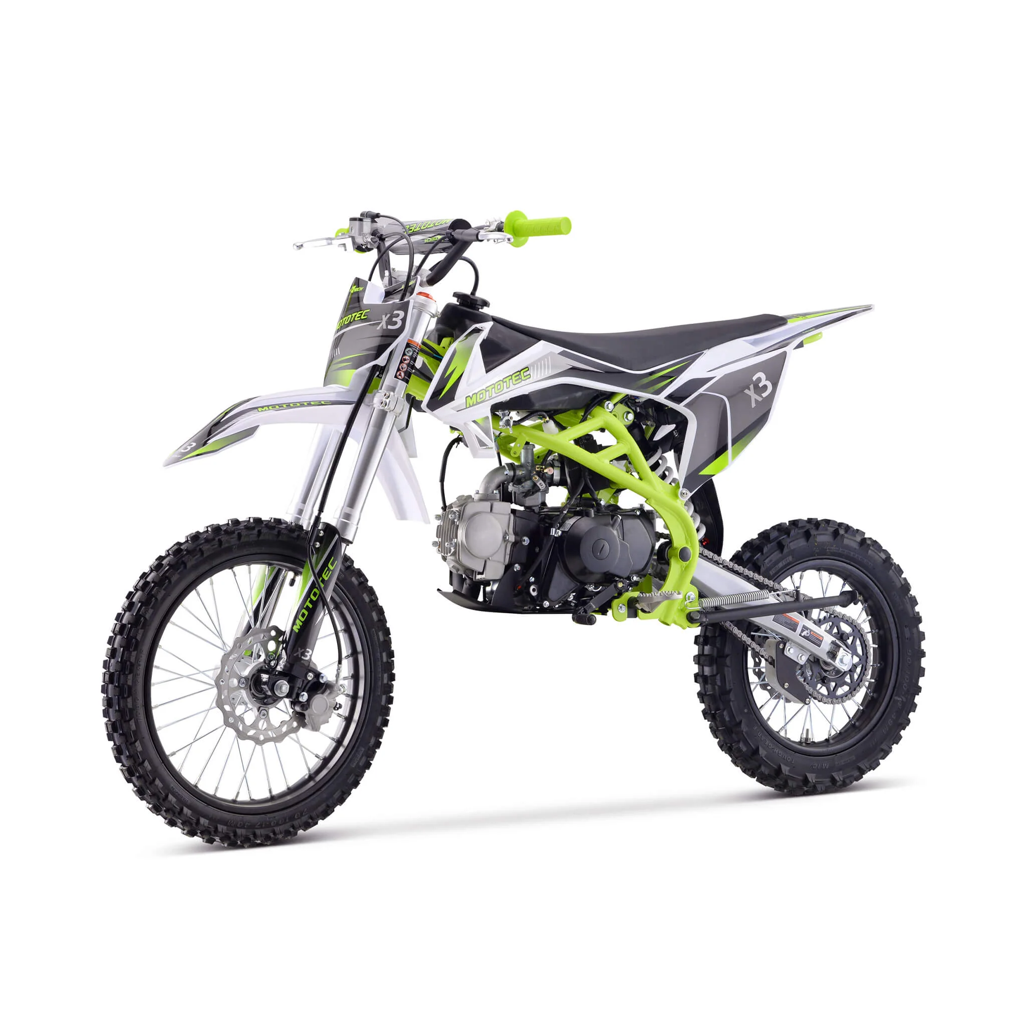 MotoTec X3 125CC 4-Stroke Green Gas-Powered Dirt Bike (SAK86035) - Image 3