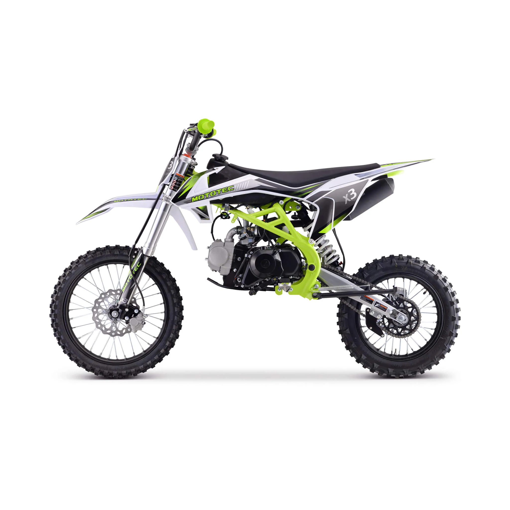 MotoTec X3 125CC 4-Stroke Green Gas-Powered Dirt Bike (SAK86035) - Image 4