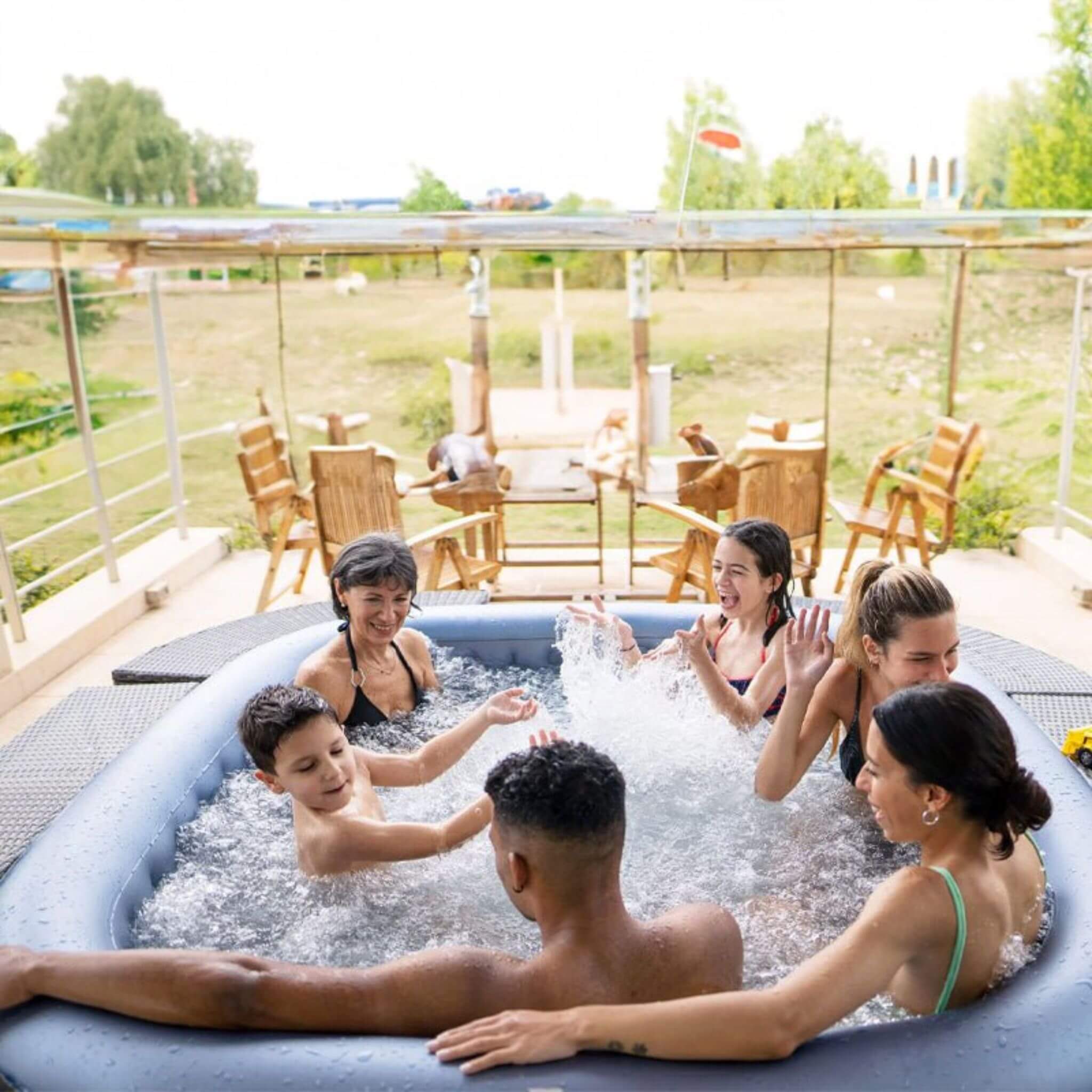 MSpa Tekapo Comfort Series Six-Person Inflatable Square Bubble Spa Hot Tub With 132 Bubble Jets [C-TE062] (SAK80641) - Image 14