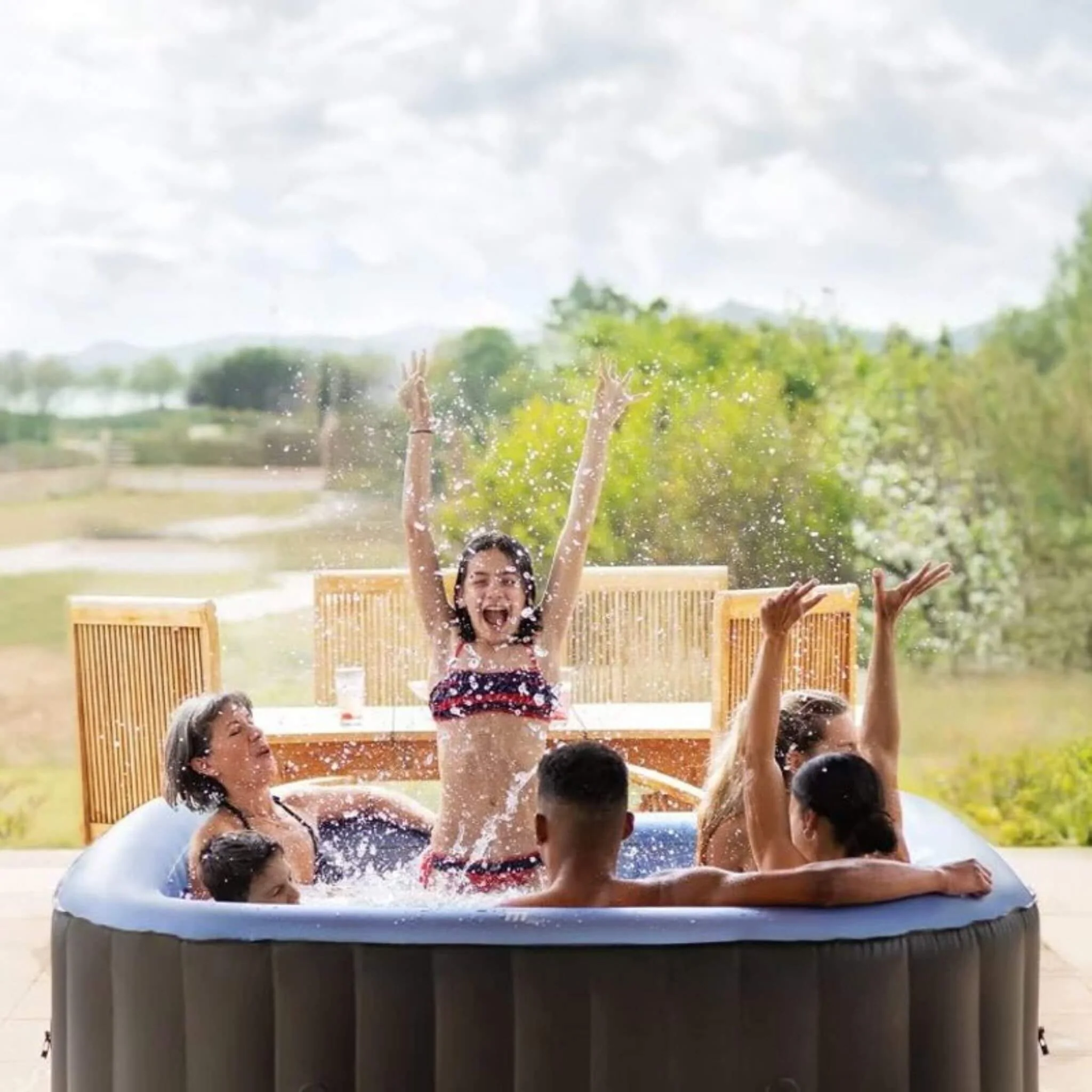 MSpa Tekapo Comfort Series Six-Person Inflatable Square Bubble Spa Hot Tub With 132 Bubble Jets [C-TE062] (SAK80641) - Image 15