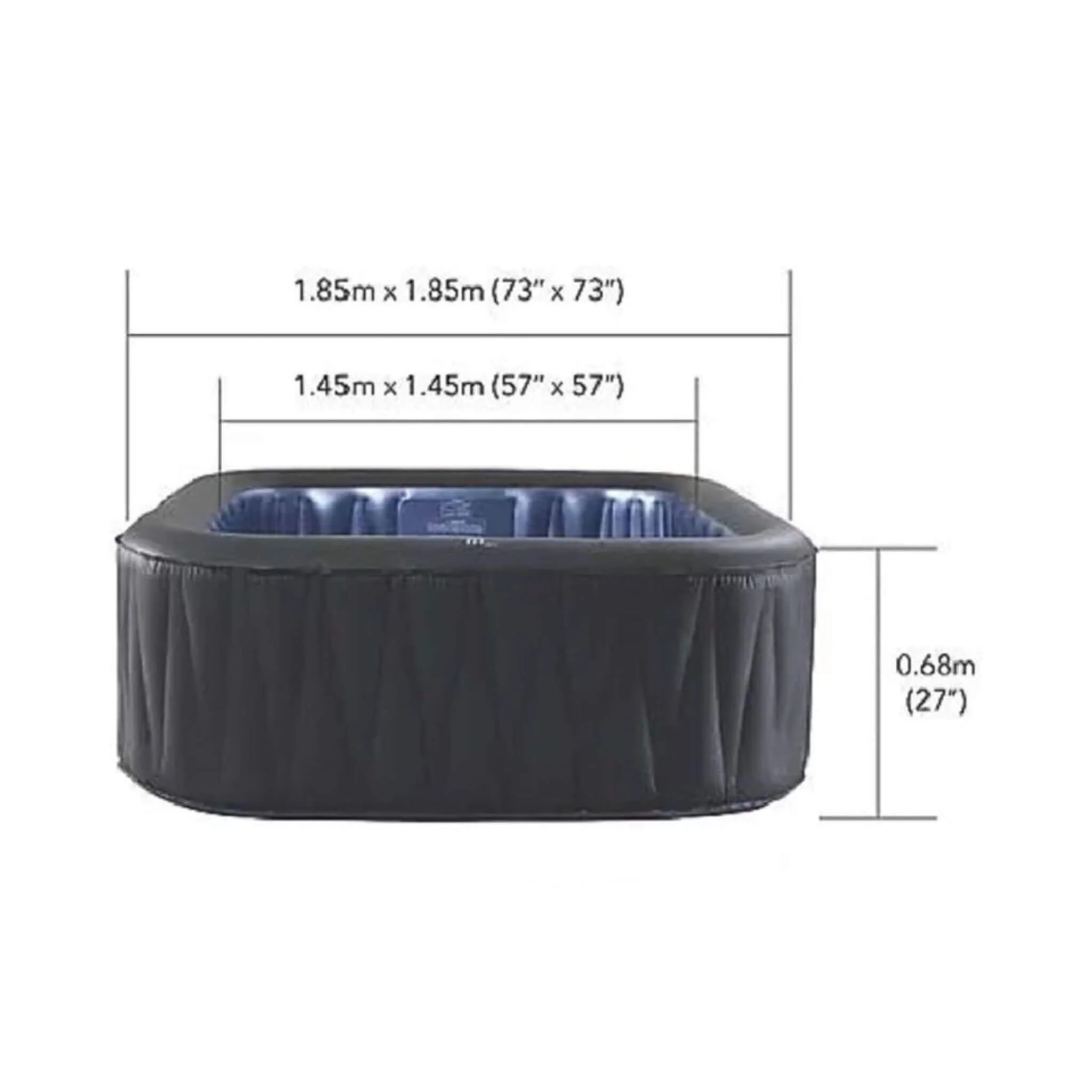 MSpa Tekapo Comfort Series Six-Person Inflatable Square Bubble Spa Hot Tub With 132 Bubble Jets [C-TE062] (SAK80641) - Image 16