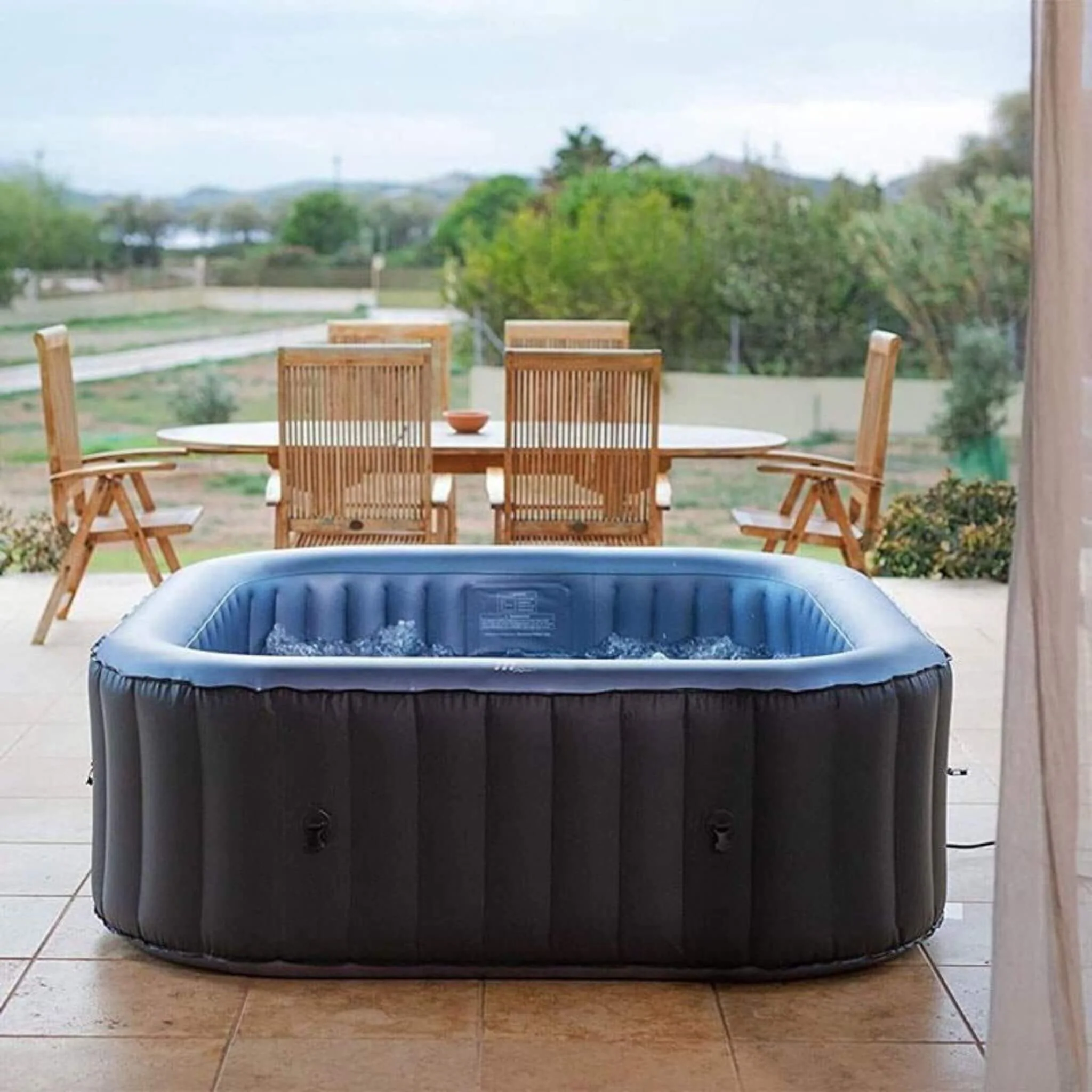 MSpa Tekapo Comfort Series Six-Person Inflatable Square Bubble Spa Hot Tub With 132 Bubble Jets [C-TE062] (SAK80641) - Image 4