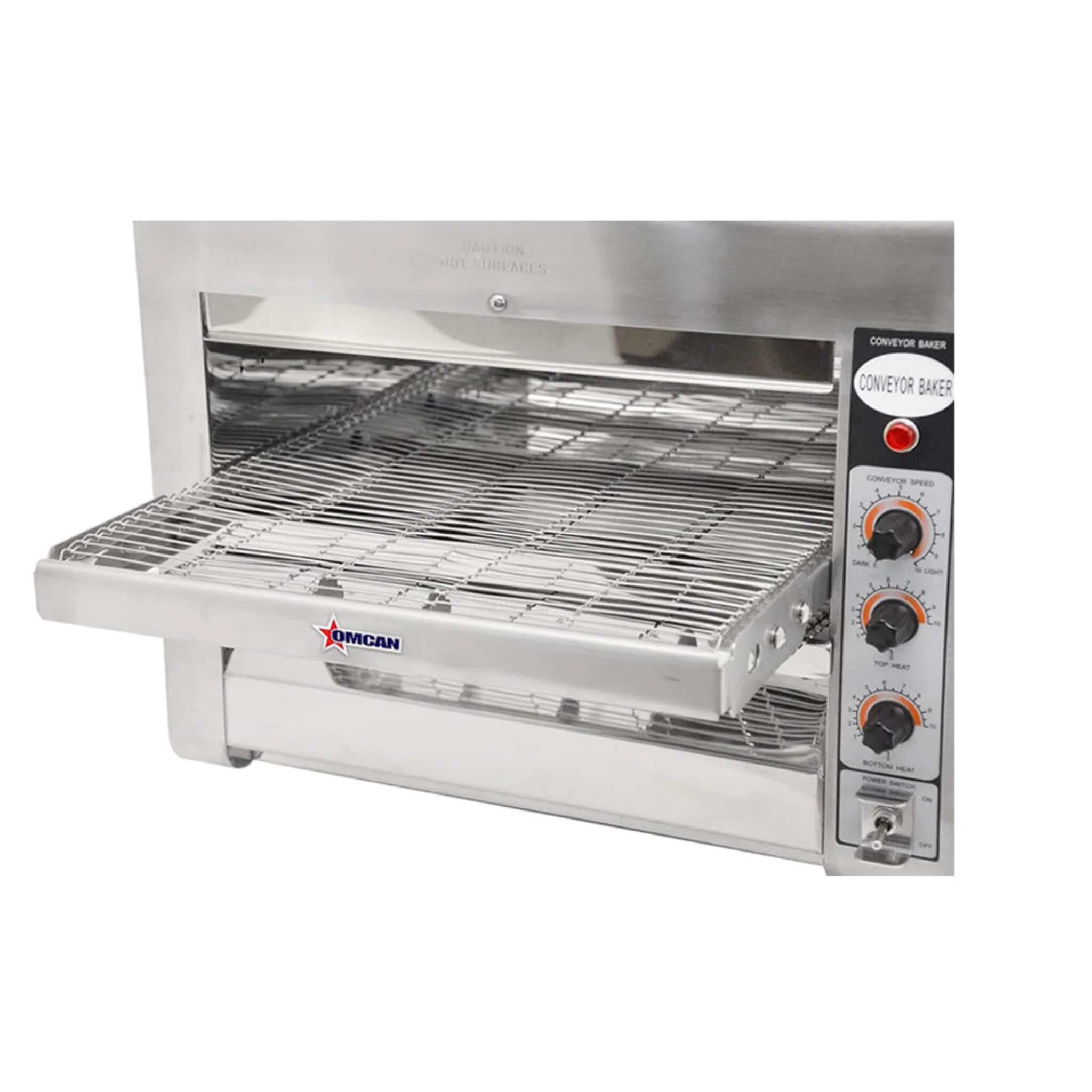 Omcan Premium Commercial Stainless Steel Conveyor Restaurant Countertop Pizza Baking Oven, 3600W (SAK48164) - Image 3