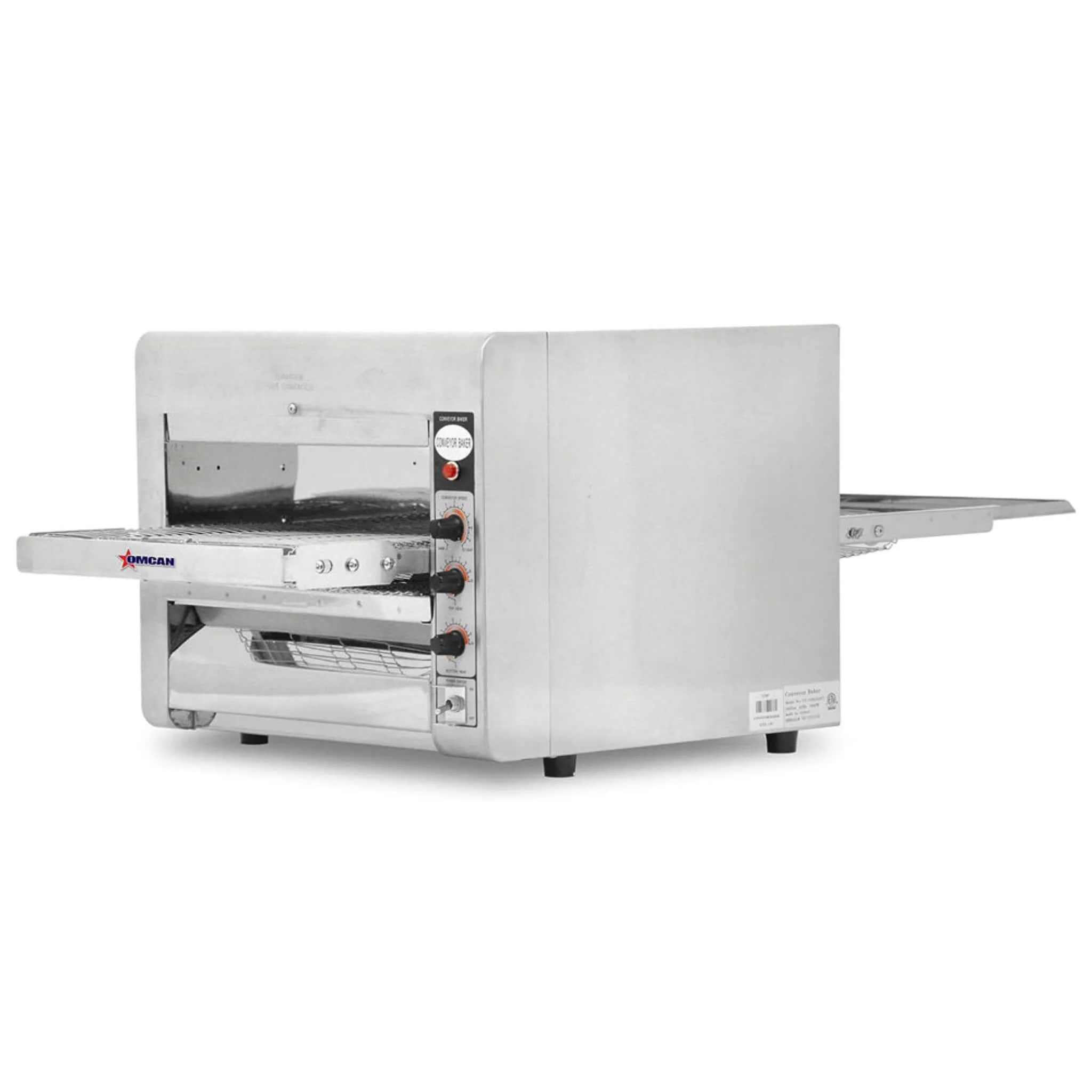 Omcan Premium Commercial Stainless Steel Conveyor Restaurant Countertop Pizza Baking Oven, 3600W (SAK48164) - Image 5