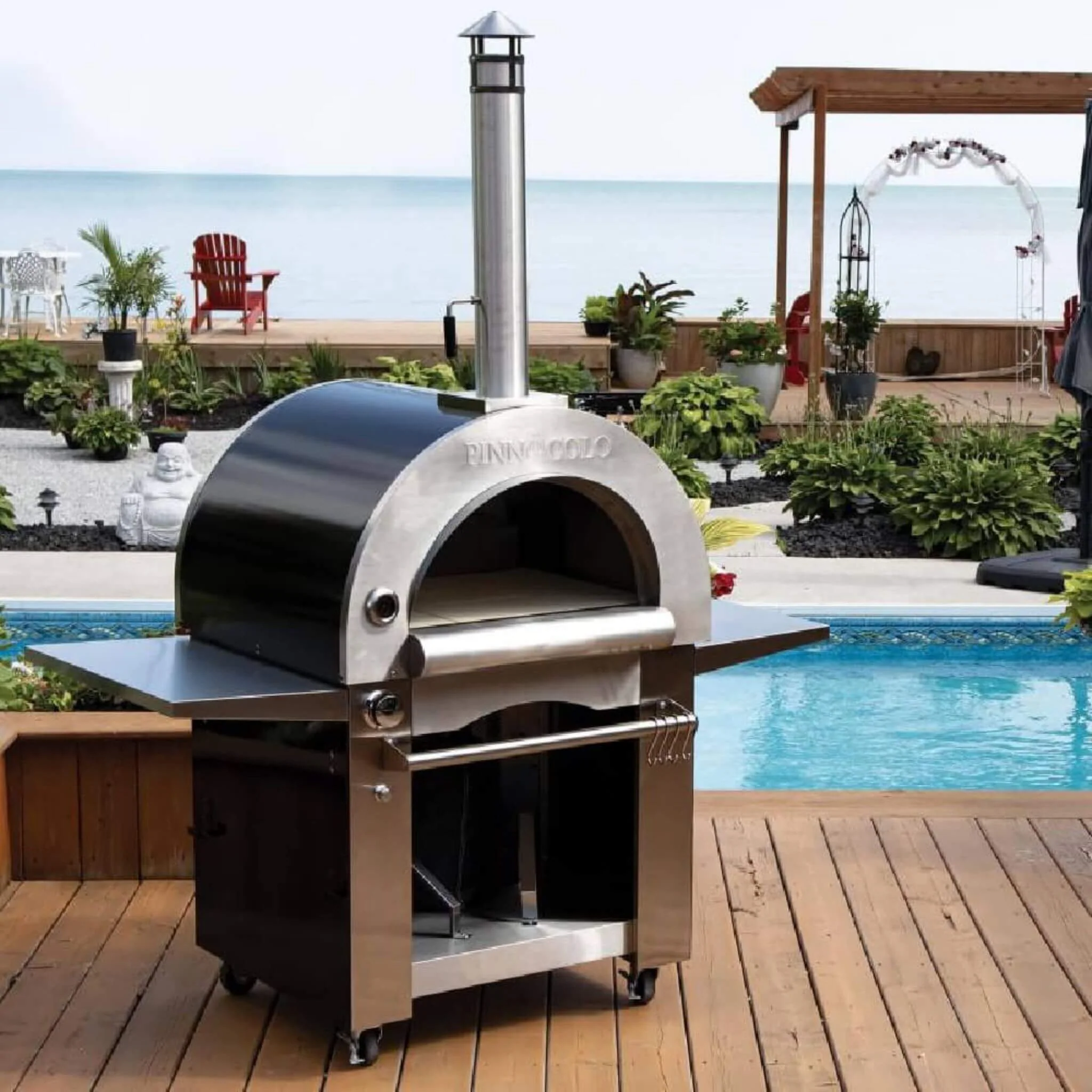 Pinnacolo Ibrido Portable Hybrid Outdoor Wood Fired & Gas Backyard Pizza Oven (SAK96482) - Image 13