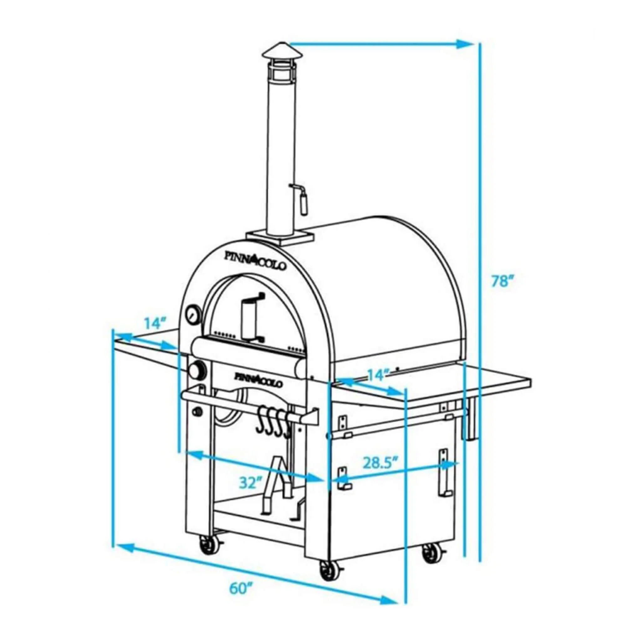 Pinnacolo Ibrido Portable Hybrid Outdoor Wood Fired & Gas Backyard Pizza Oven (SAK96482) - Image 14