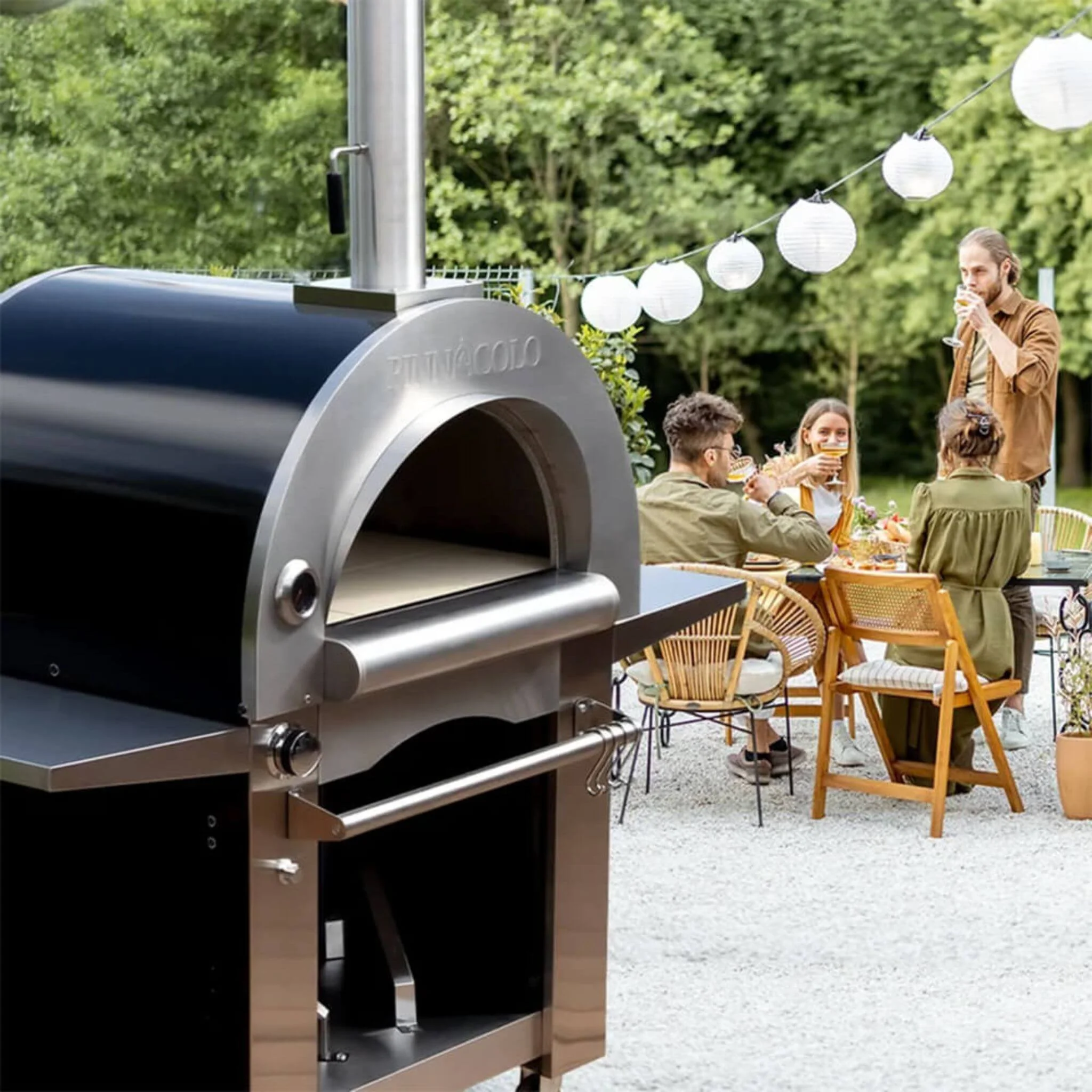 Pinnacolo Ibrido Portable Hybrid Outdoor Wood Fired & Gas Backyard Pizza Oven (SAK96482) - Image 7