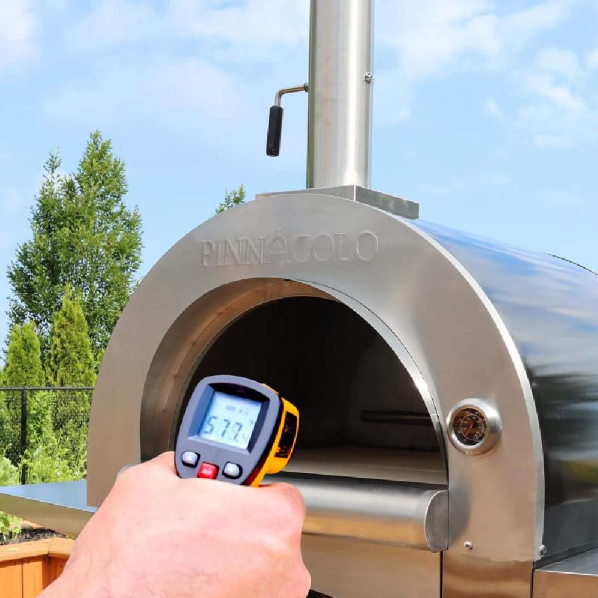 Pinnacolo Ibrido Portable Hybrid Outdoor Wood Fired & Gas Backyard Pizza Oven (SAK96482) - Image 9