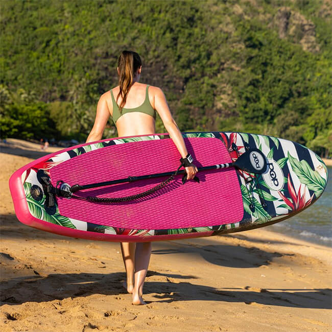 Pop Board Co. Inflatable Board 10'6 Royal Hawaiian Pink/Black (97536410) - Image 9