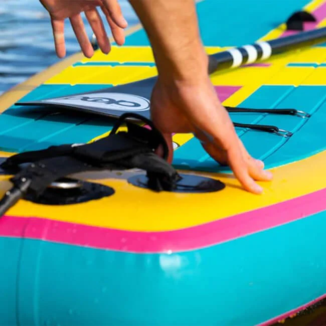 Pop Board Co. Premium Inflatable Paddle Board 11'0 Yacht Hopper Turq/Pink/Ylw (92646029) - Image 12