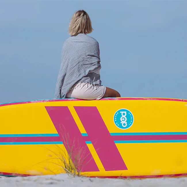 Pop Board Co. Premium Inflatable Paddle Board 11'0 Yacht Hopper Turq/Pink/Ylw (92646029) - Image 4