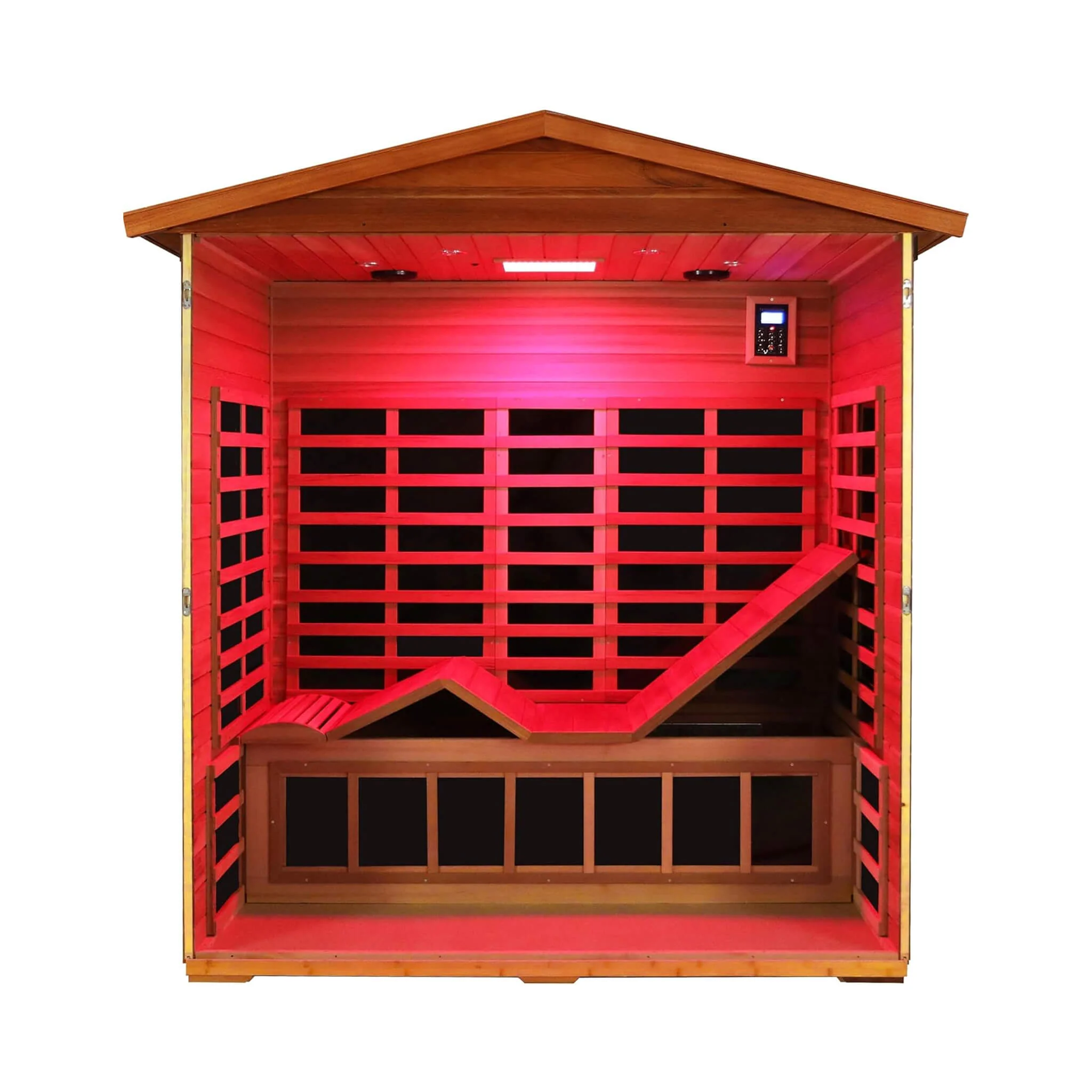 Thermora Vanta Luxury 3-Person Outdoor Mahogany Full Spectrum Ultra-Low EMF FAR Infrared Sauna With Chromotherapy And Bluetooth Speakers (SAK83460) - Image 3