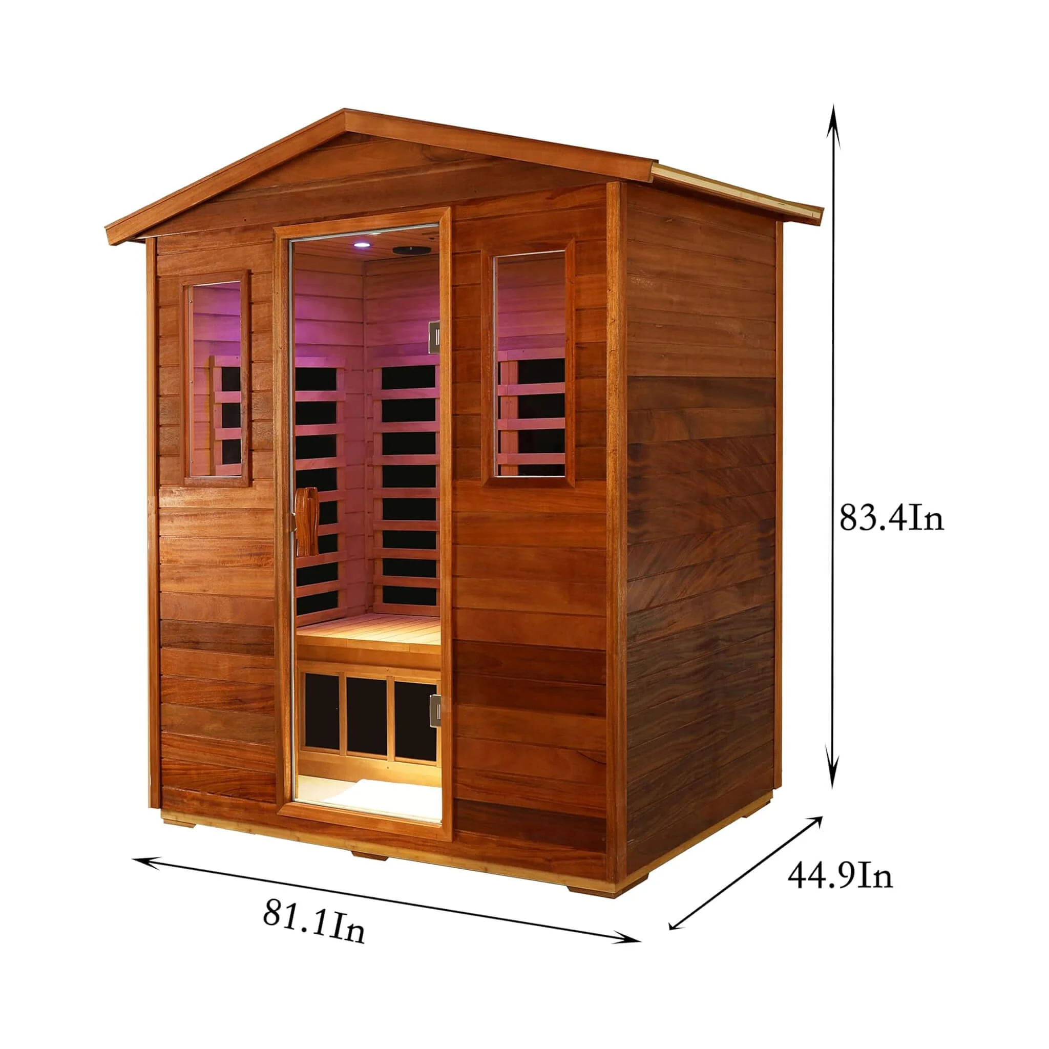 Thermora Vanta Luxury 3-Person Outdoor Mahogany Full Spectrum Ultra-Low EMF FAR Infrared Sauna With Chromotherapy And Bluetooth Speakers (SAK83460) - Image 7
