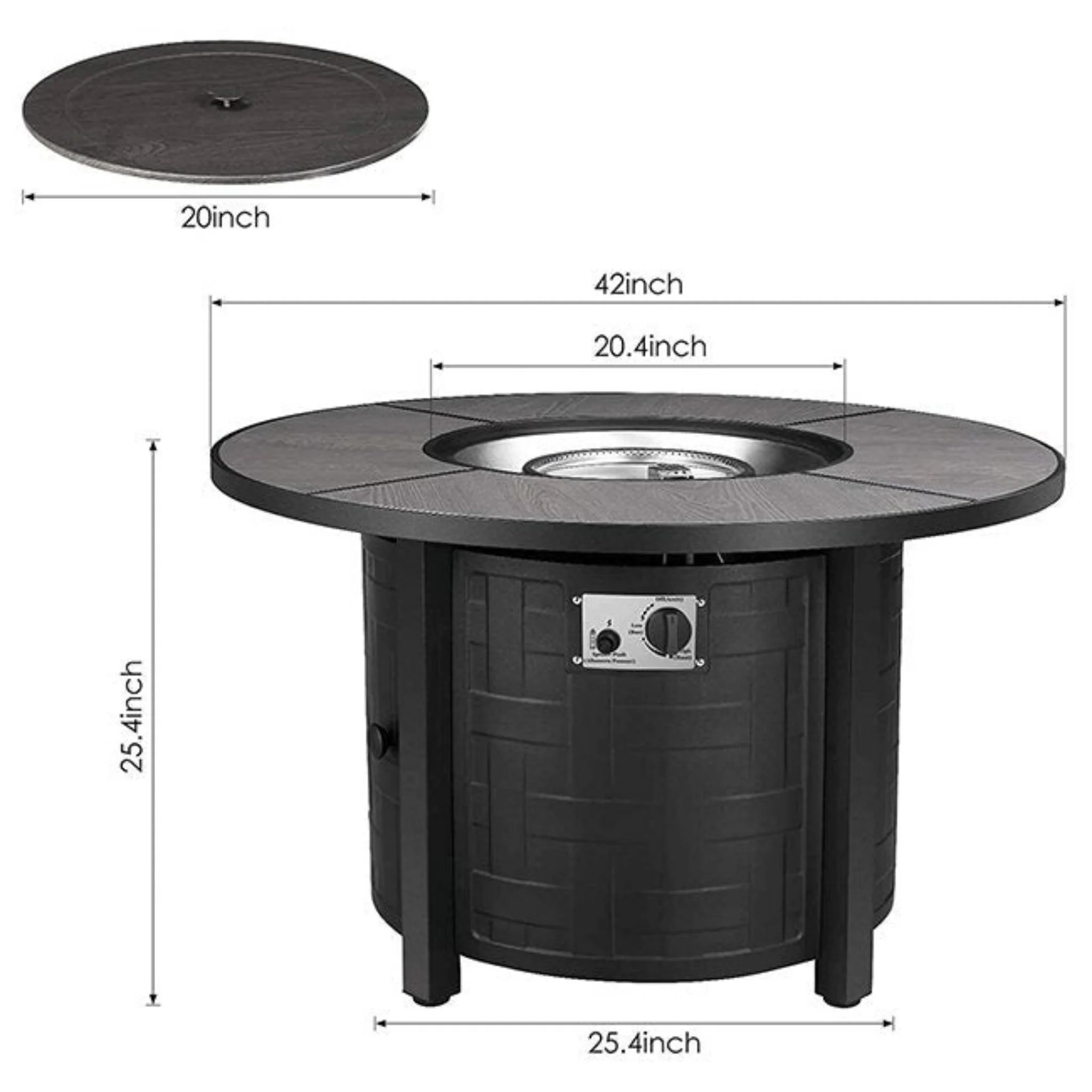 Alora Premium 42-Inch Outdoor 50K BTU Propane Patio Gas Fire Pit Coffee Table W/ Cover (SAK95331) - Image 4