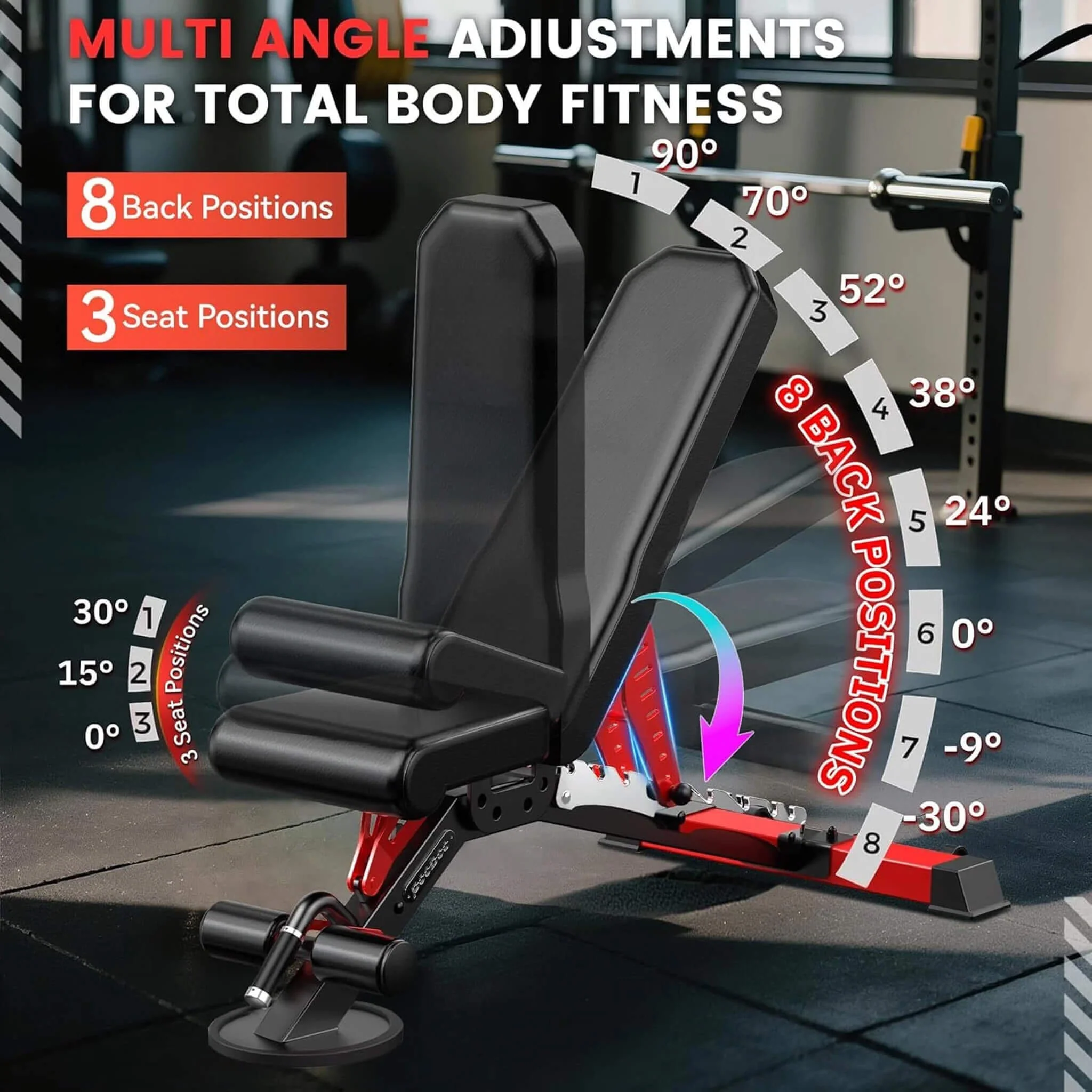 Rovix Premium 2000LBS All-In-One Squat Rack Power Cage With Smith Machine (SAK59213) - Image 3