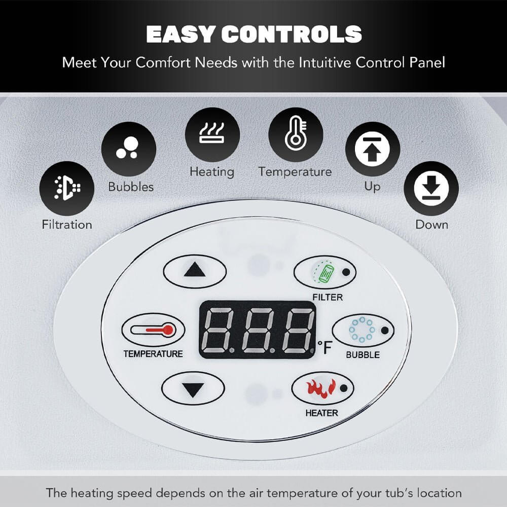 Premium 7FT Blow Up 6-Person Sauna Pool Hot Tub With 130 Jets (SAK63510) - Image 7