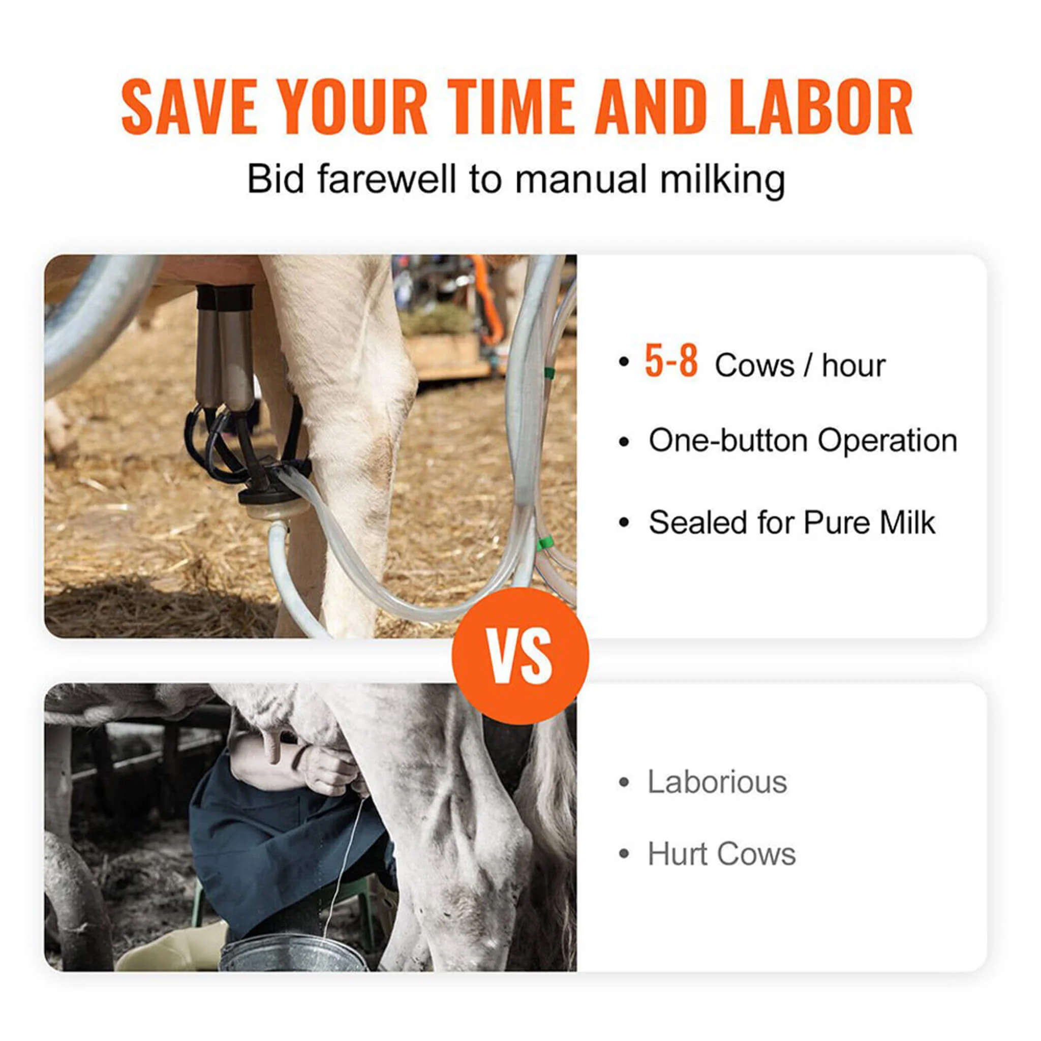 Premium Electric Cow Goat Milking Machine With Milk Bucket, 25L (SAK83260) - Image 3
