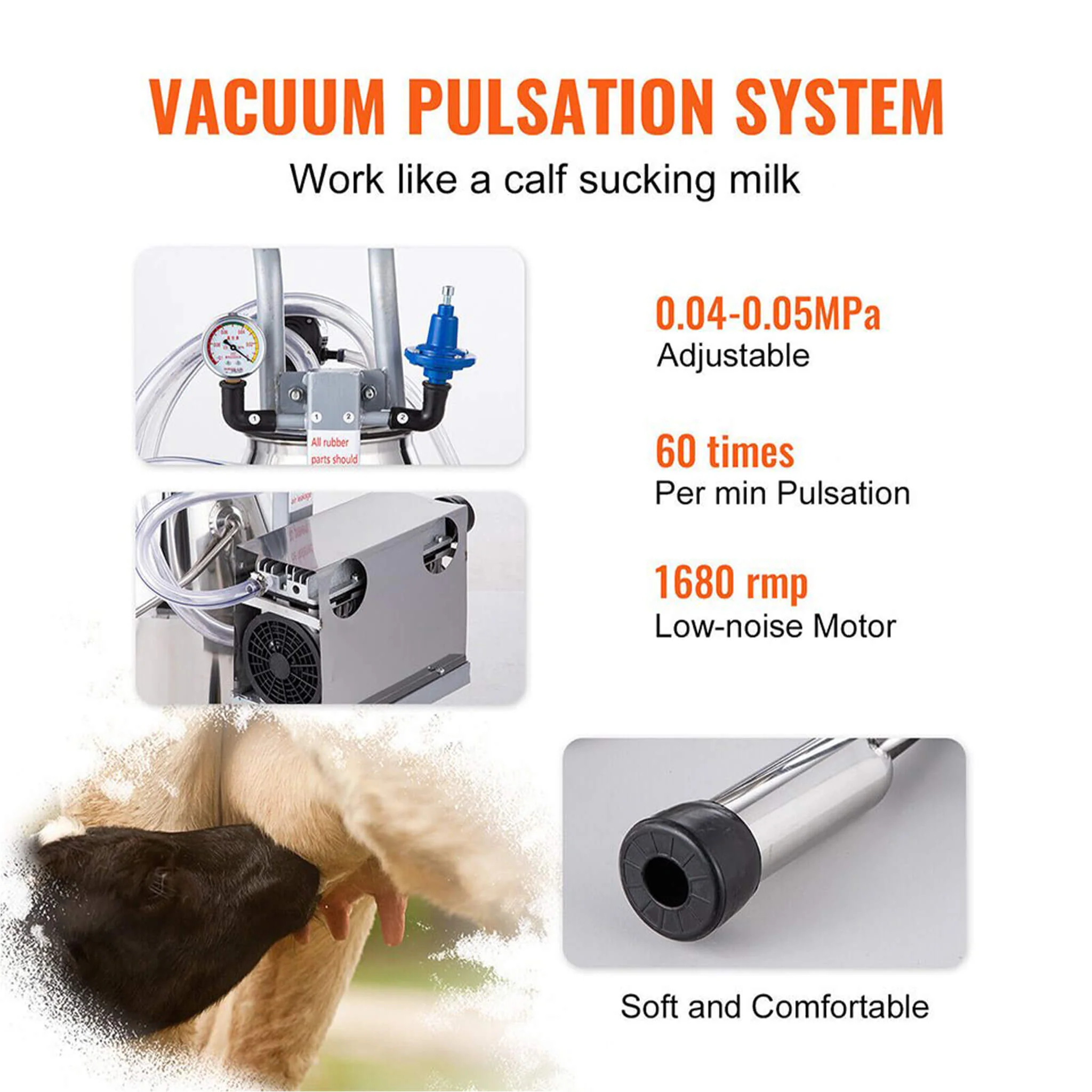 Premium Electric Cow Goat Milking Machine With Milk Bucket, 25L (SAK83260) - Image 6
