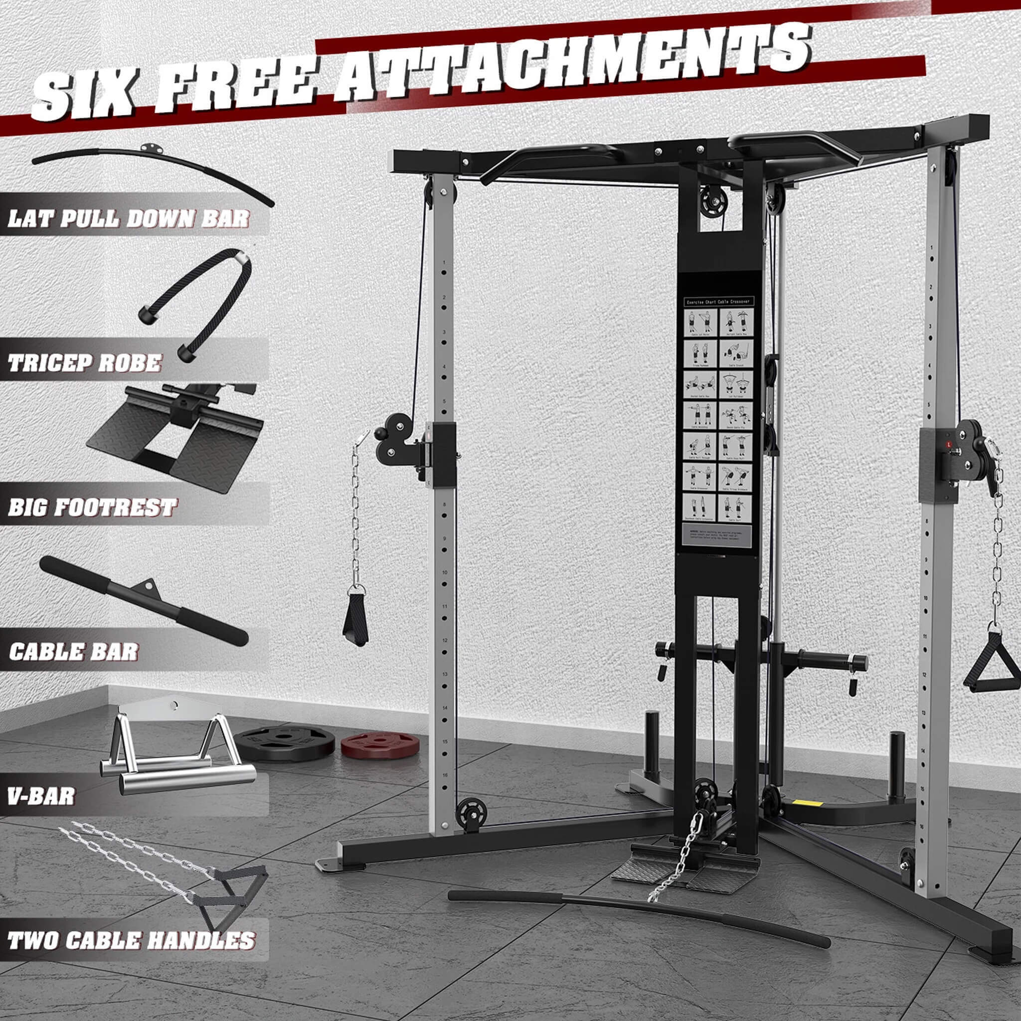 Rovix Premium Home Cable Crossover Full Body Workout Fly Machine, 350LBS (SAK06341) - Image 4