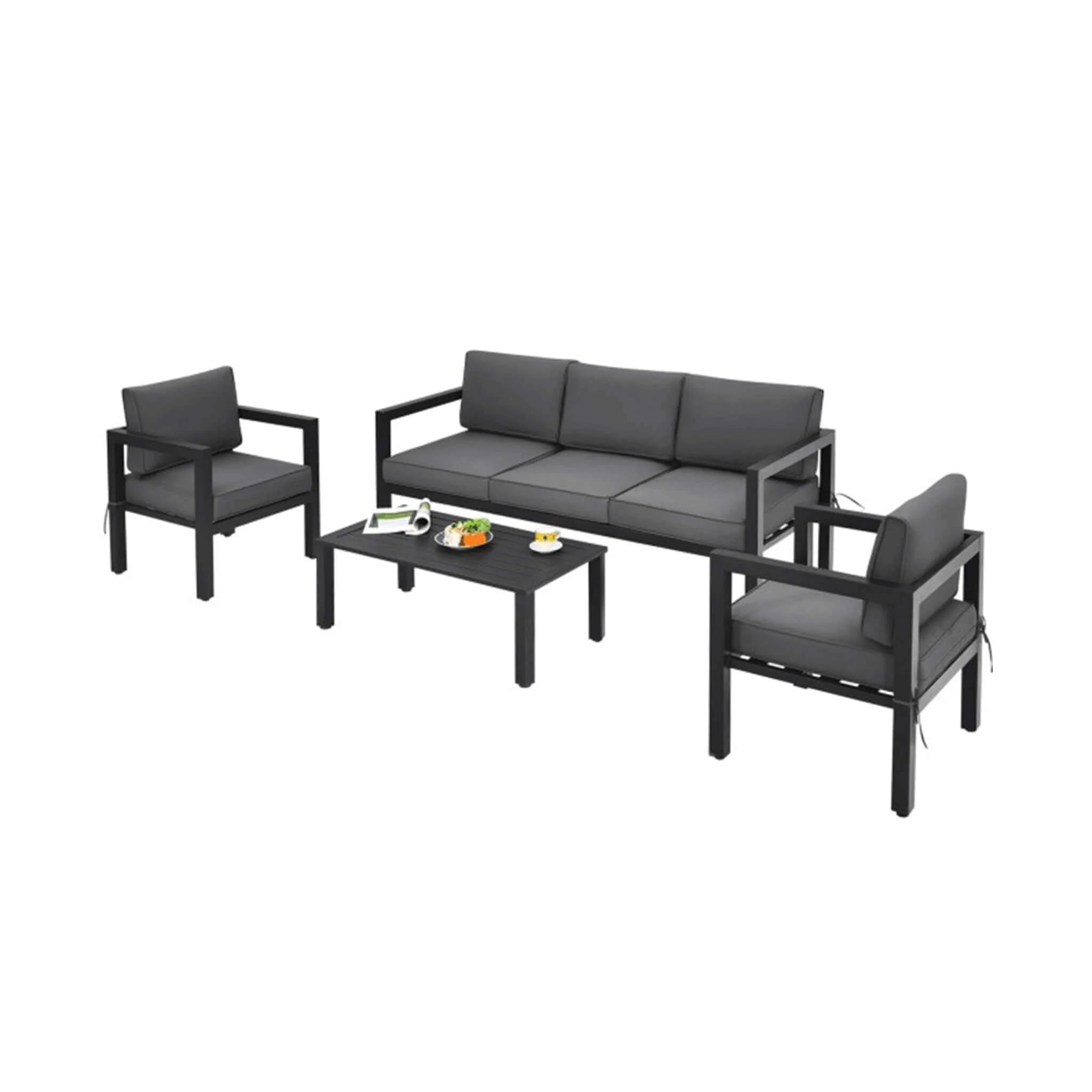 Alora 4-Piece Premium Outdoor Aluminum Furniture Set For Backyard & Poolside (SAK73532) - Image 3